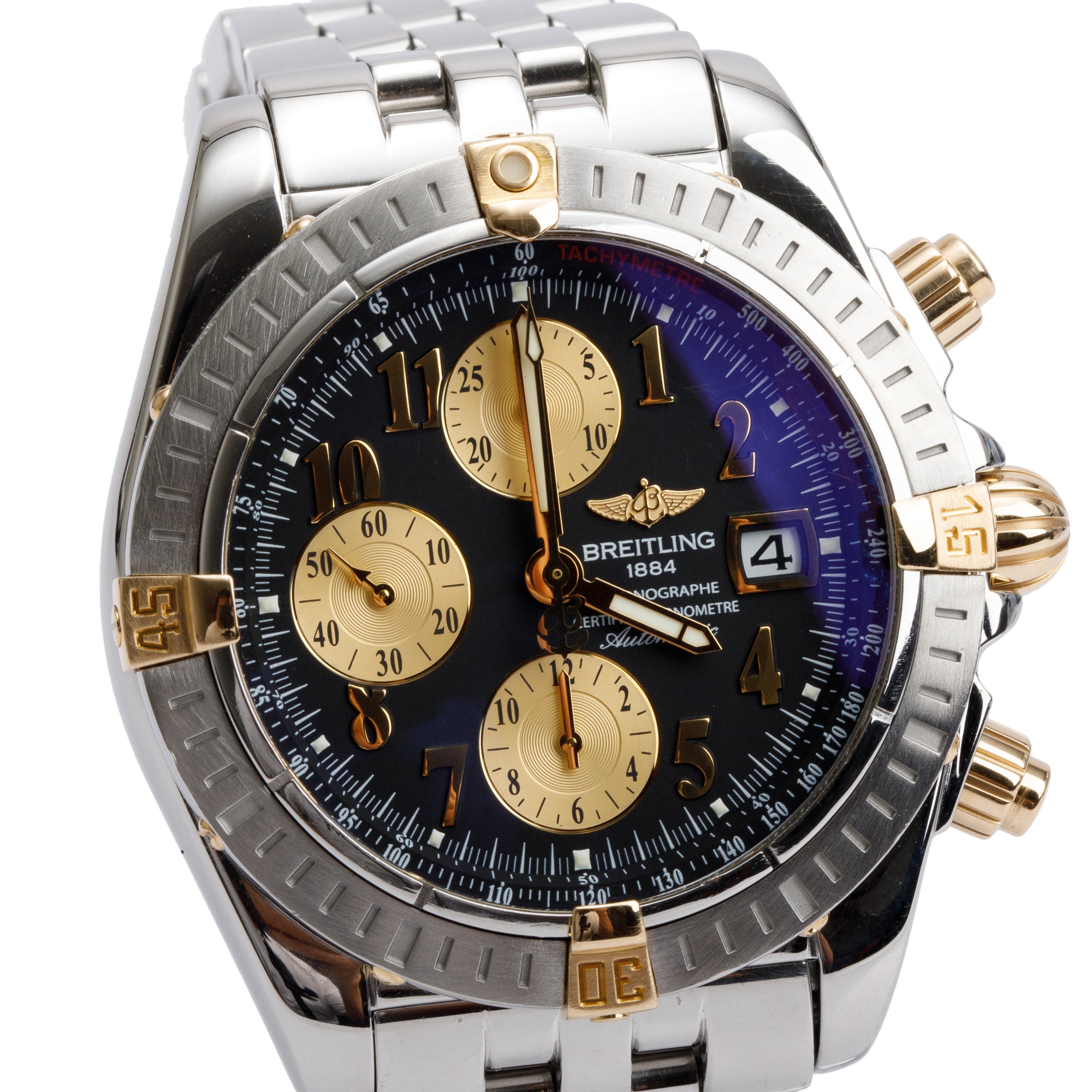 Breitling Stainless Steel & 18k Yellow Gold Chronomat Evolution 44 MM Automatic Chronograph Watch B13356