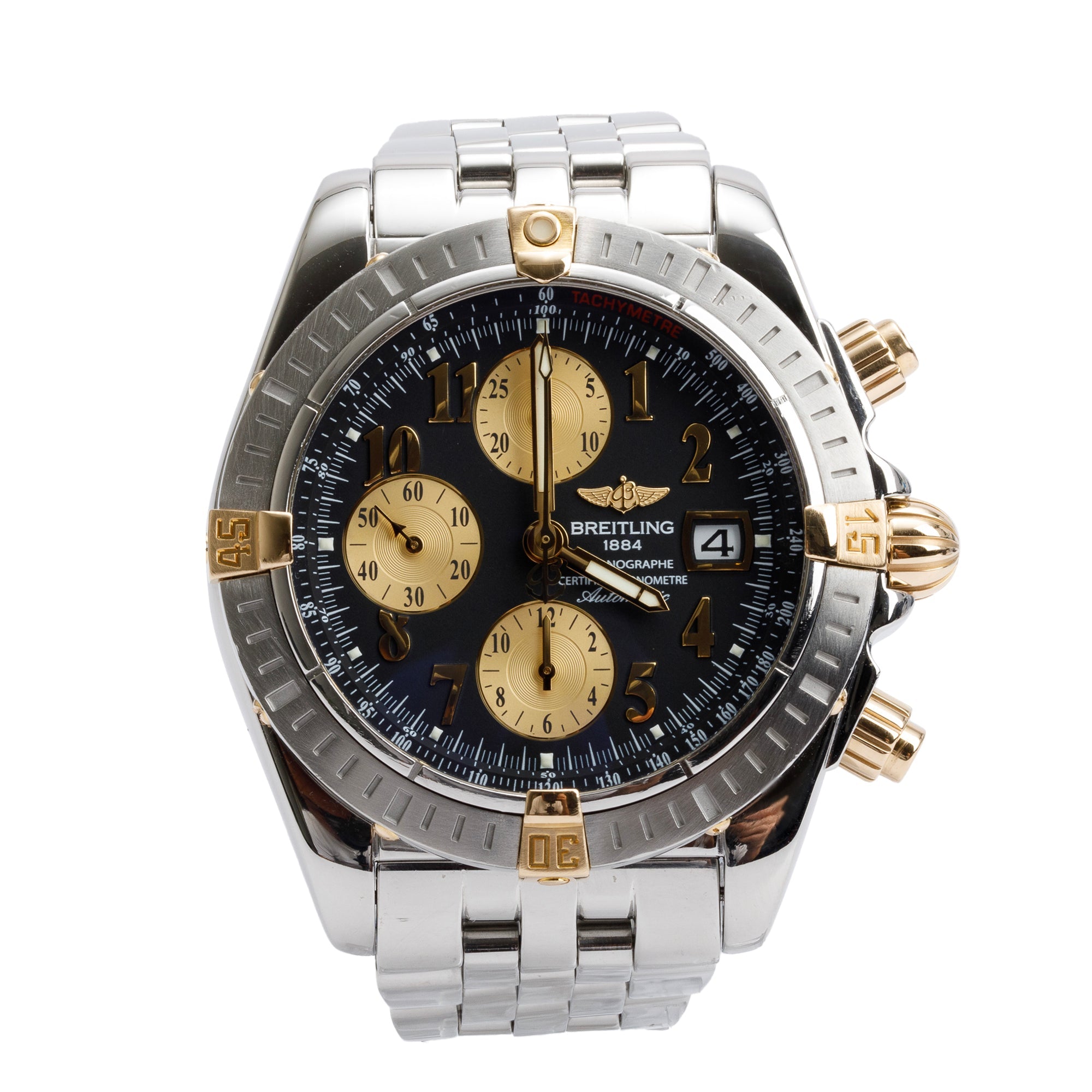 Breitling Stainless Steel & 18k Yellow Gold Chronomat Evolution 44 MM Automatic Chronograph Watch B13356