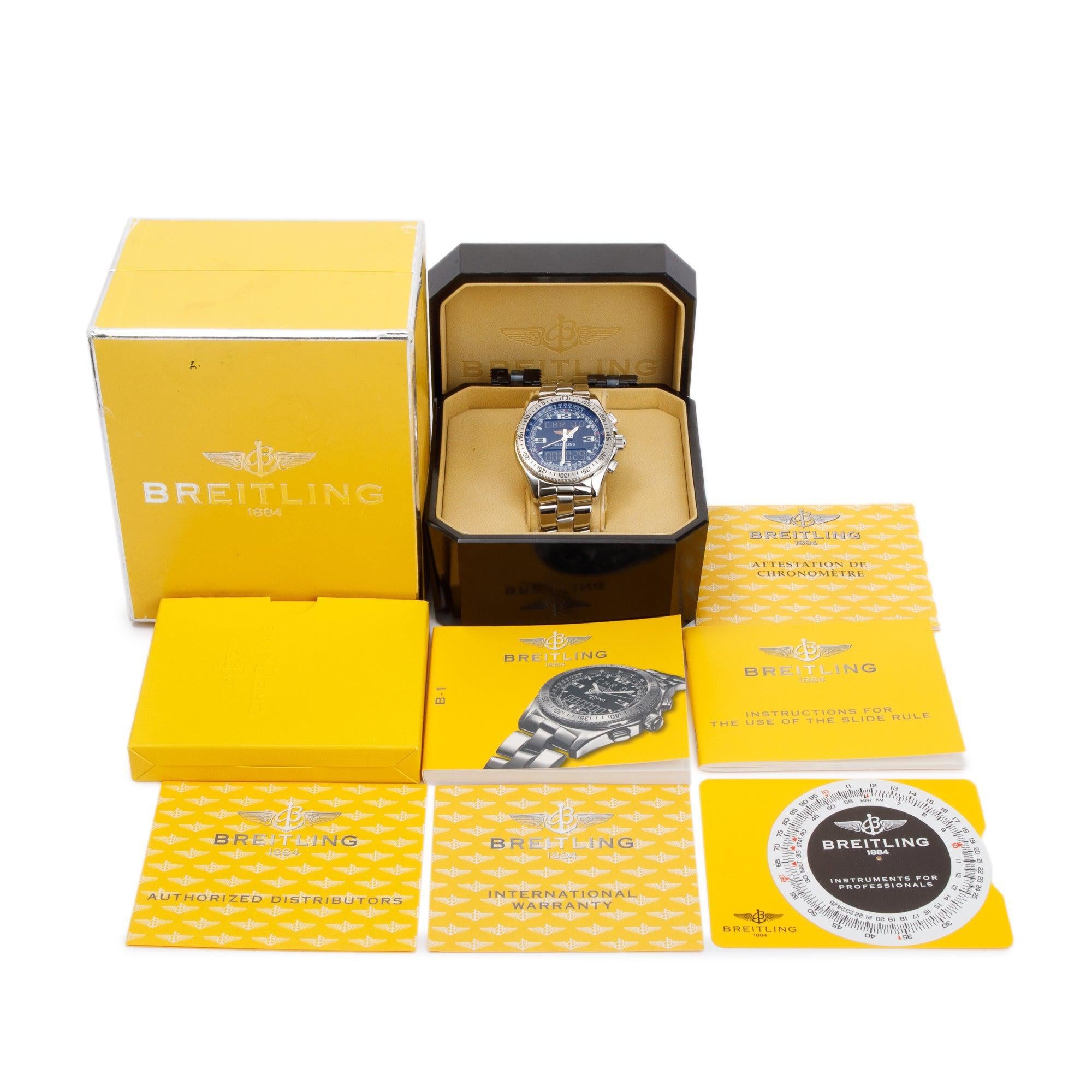 Breitling Stainless Steel B-1 44 MM Watch w/ Box & Papers
