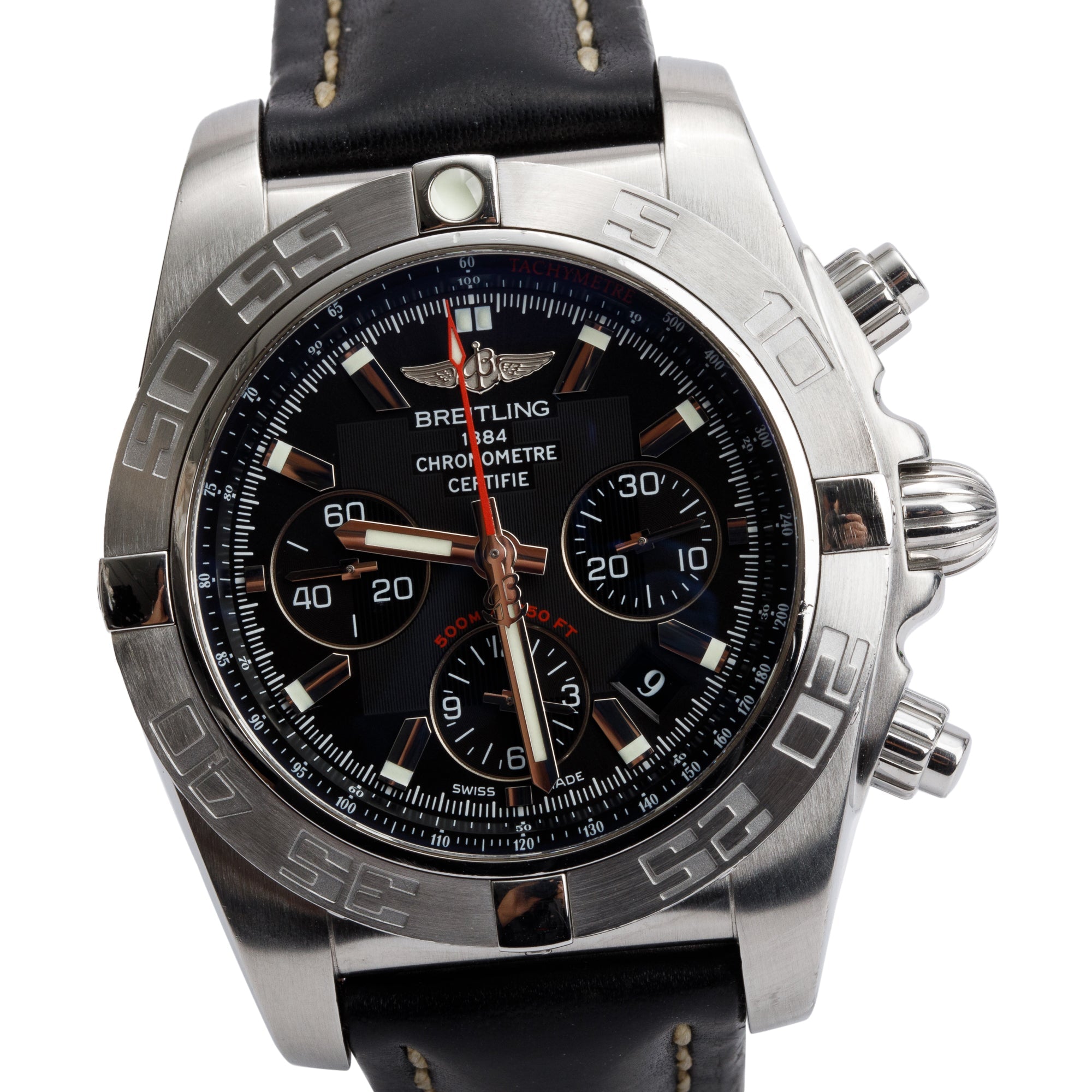 Breitling Stainless Steel Chronomat 44 MM Automatic Chronograph Watch AB0110 w/ Box & Papers