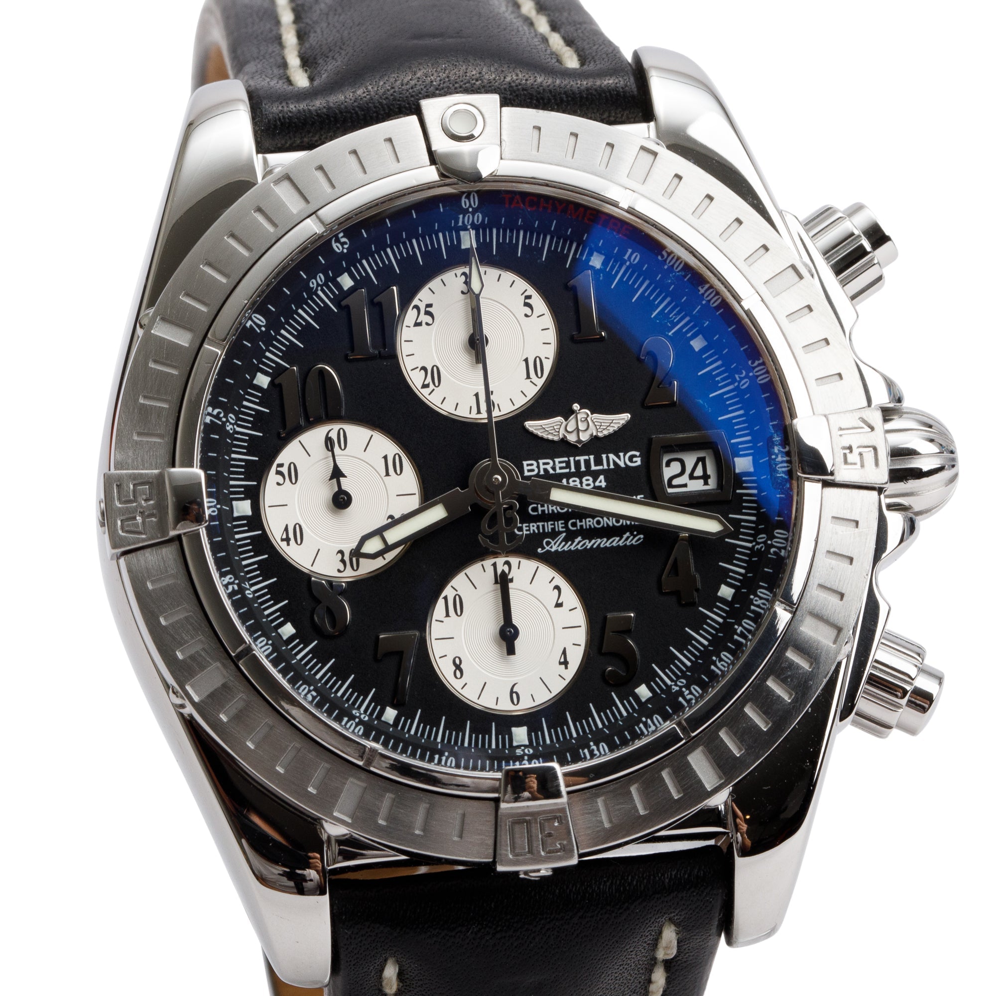 Breitling Stainless Steel Chronomat Evolution 44 MM Automatic Chronograph Watch A13356 w/ Box & Papers