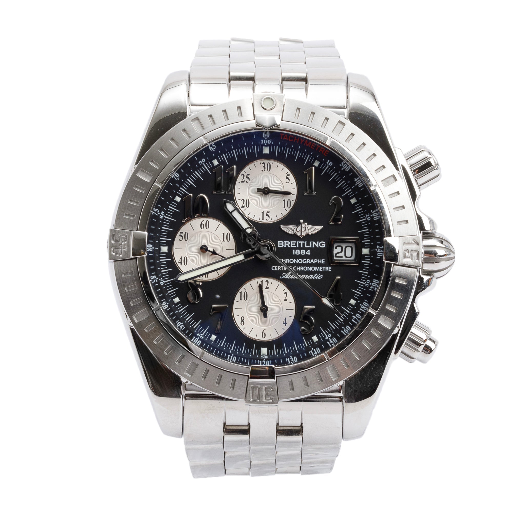 Breitling Stainless Steel Chronomat Evolution 44 MM Automatic Chronograph Watch A13356 w/ Box & Papers