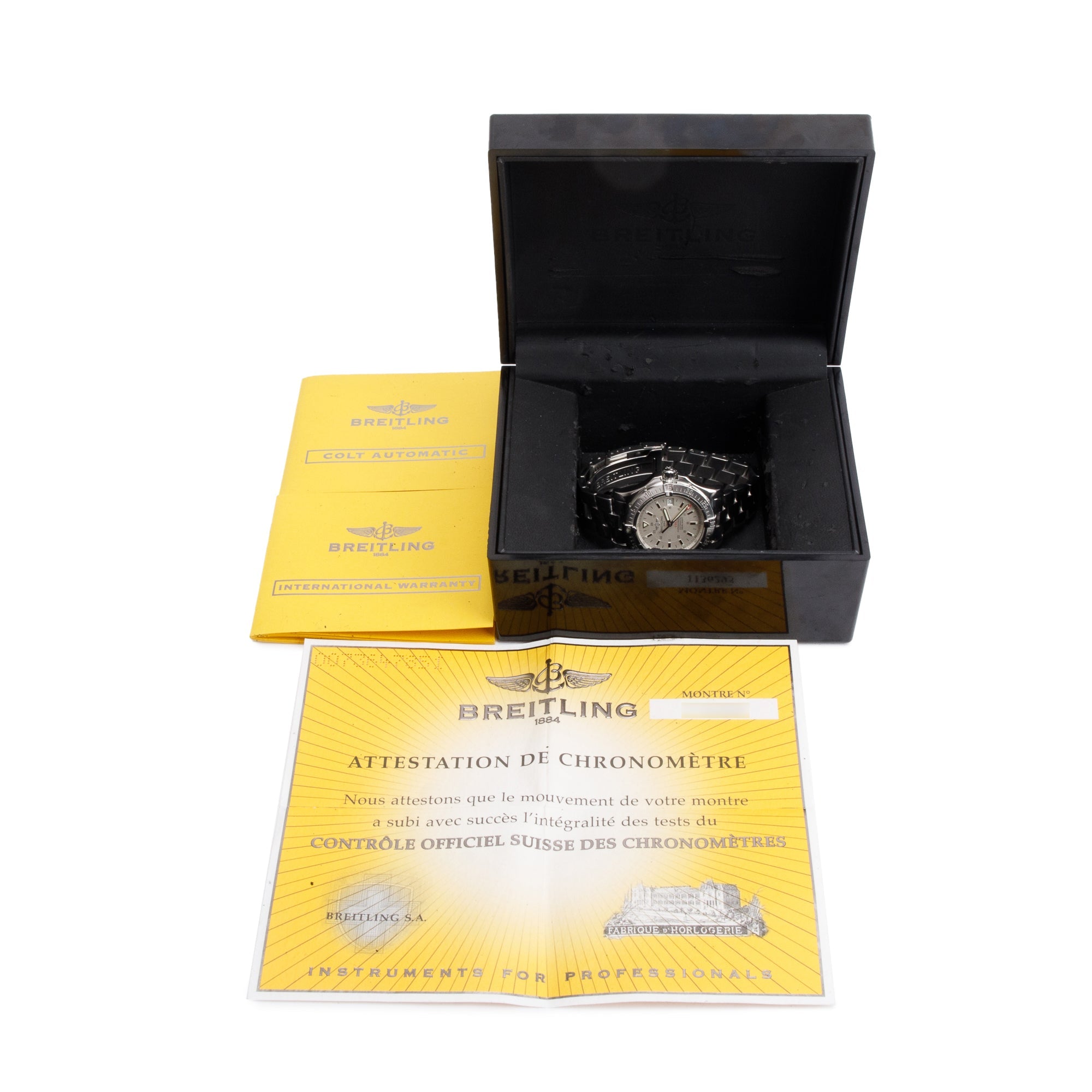 Breitling Stainless Steel Colt 41 MM Automatic Watch A17380 w/ Box & Papers
