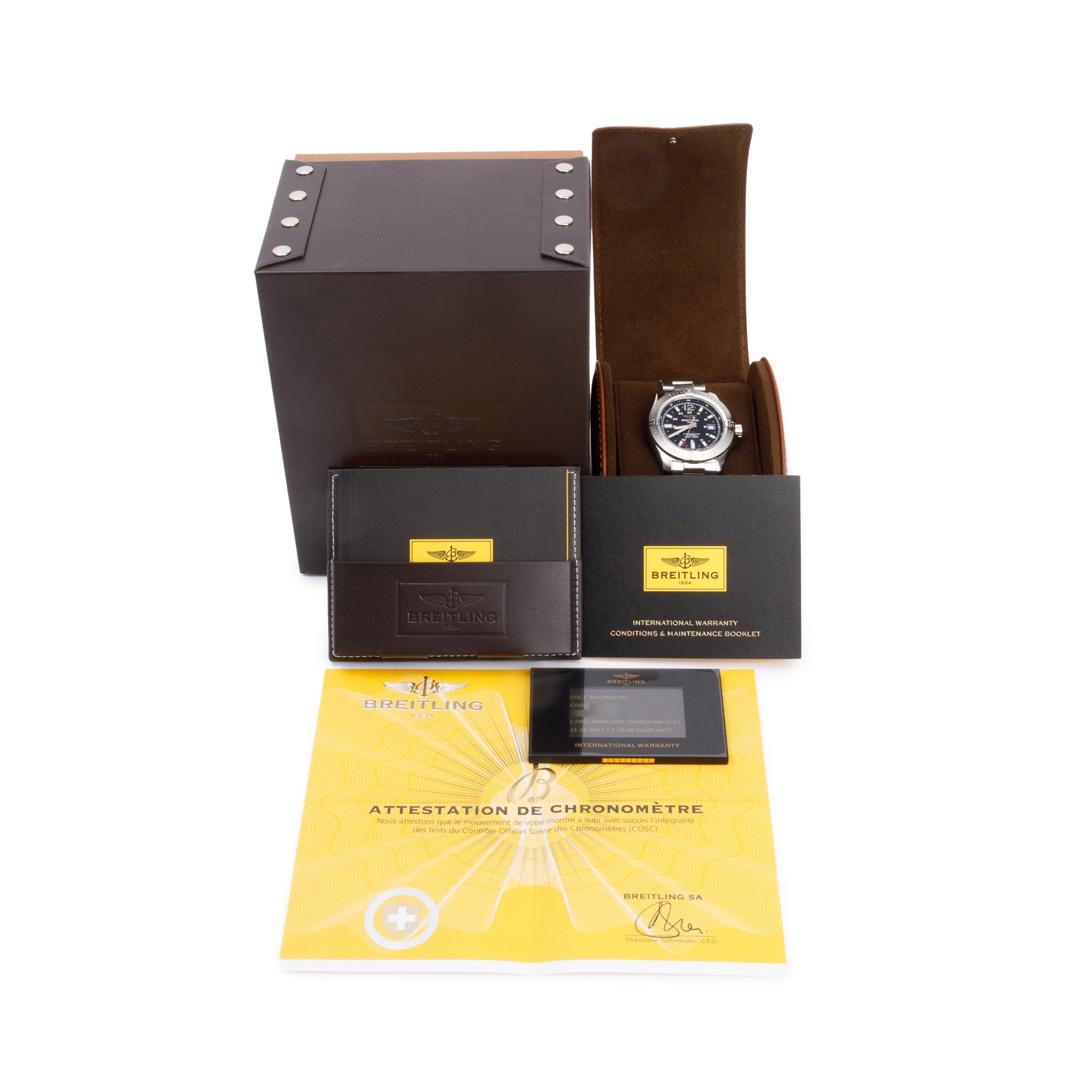 Breitling Stainless Steel Colt 44 MM Automatic Watch A17388 w/ Box & Papers