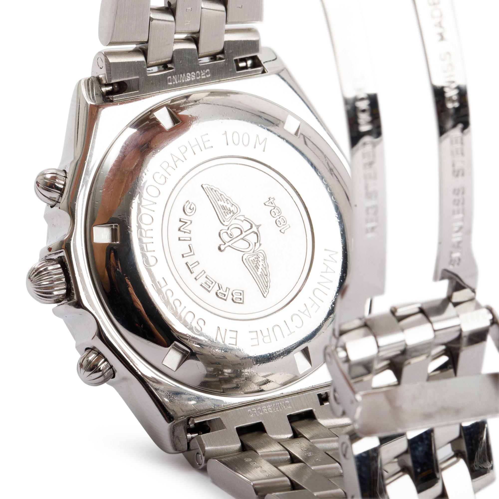 Breitling Stainless Steel Crosswind Chronograph 43MM Automatic Watch w/ Box