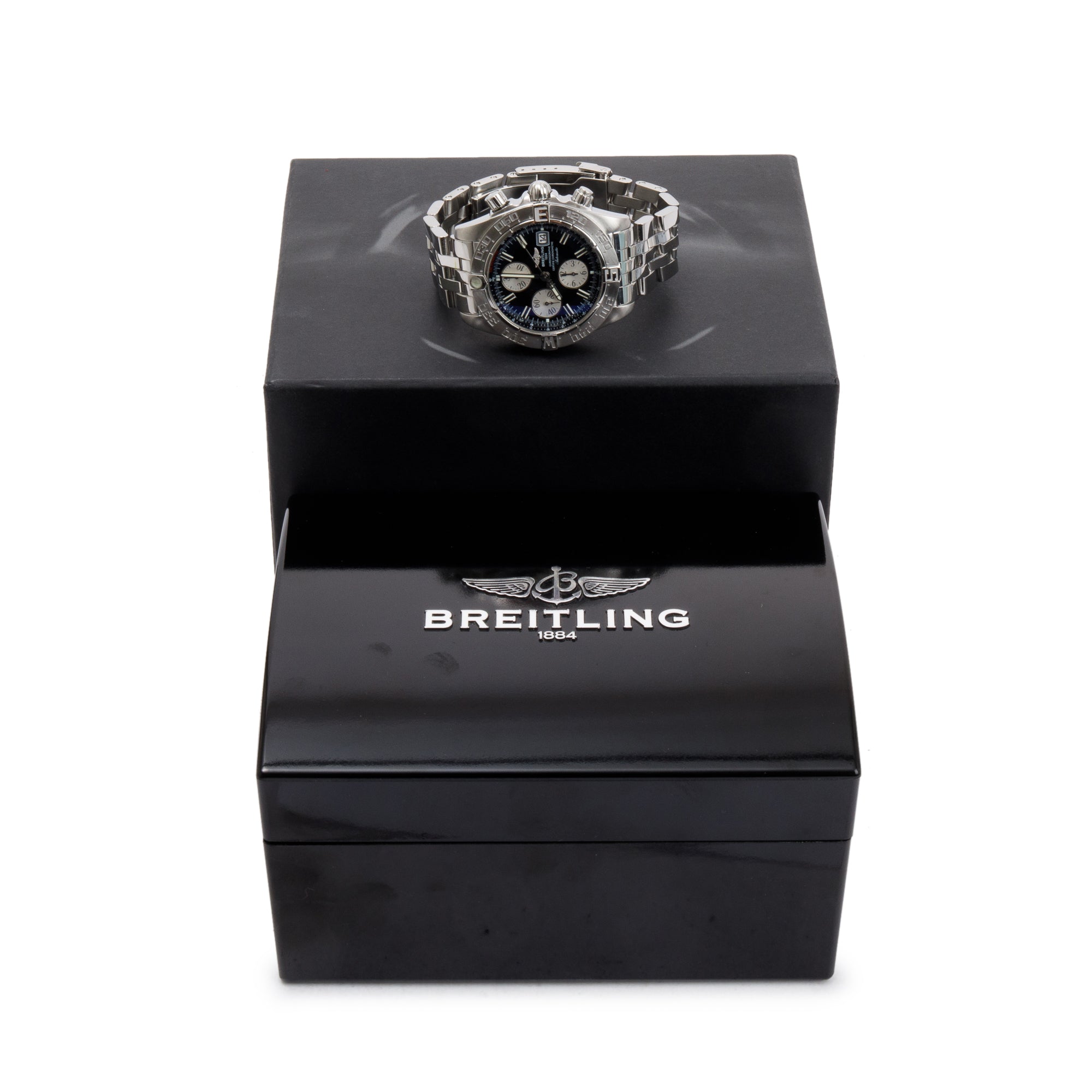 Breitling Stainless Steel Galactic Chronograph II 44 MM Automatic Watch w/ Box