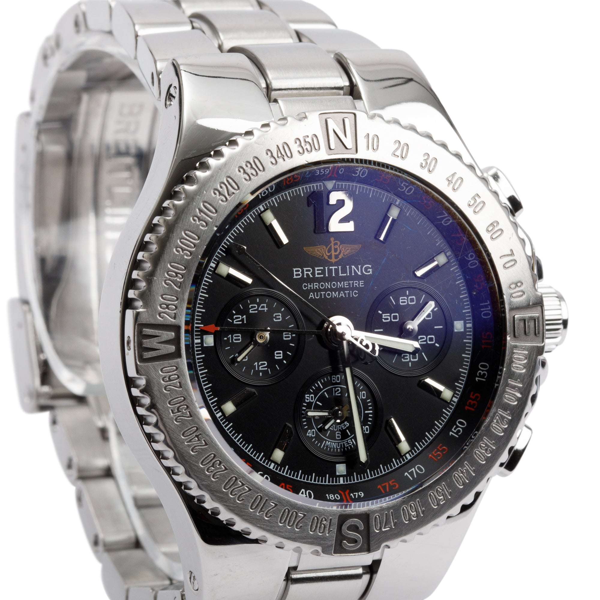 Breitling Stainless Steel Hercules 45 MM Chronograph Automatic Watch A39362 w/ Box & Papers