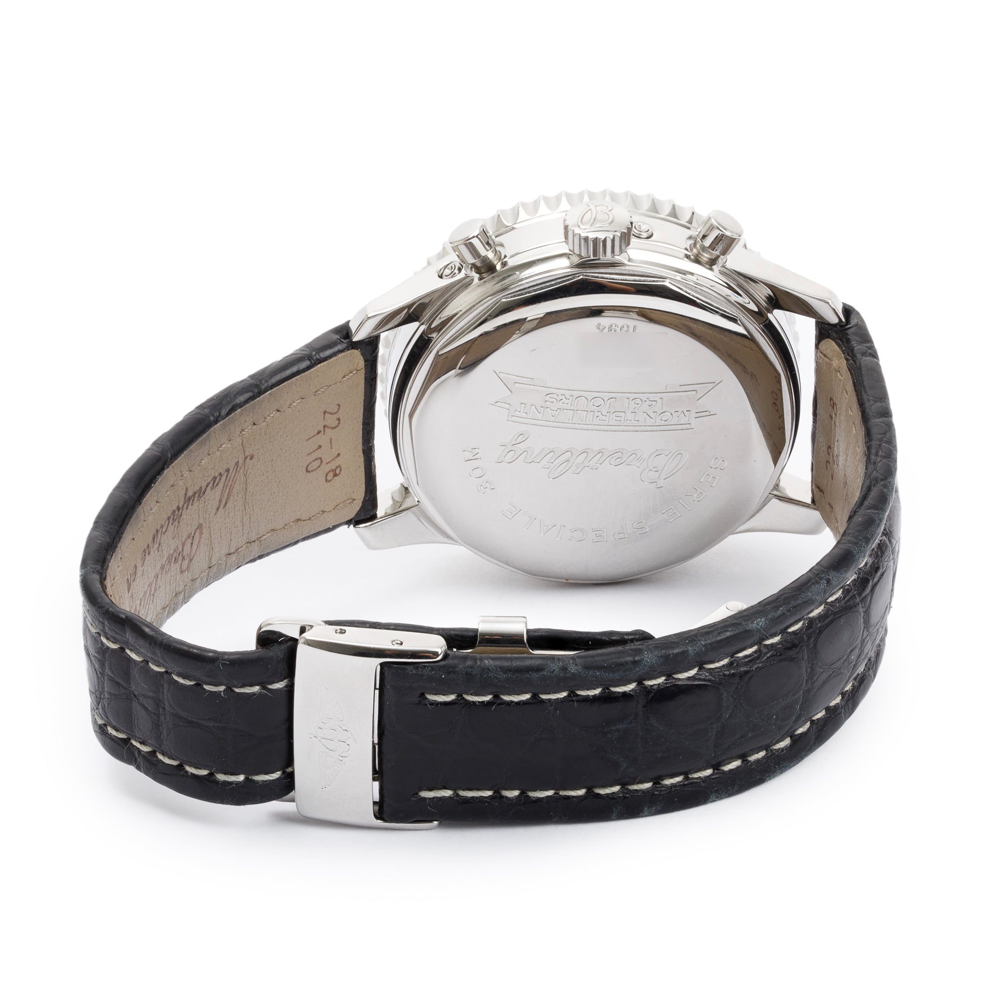 Breitling Stainless Steel Montbrillant 41.5 MM Chronograph Moonphase Automatic Watch w/ Box