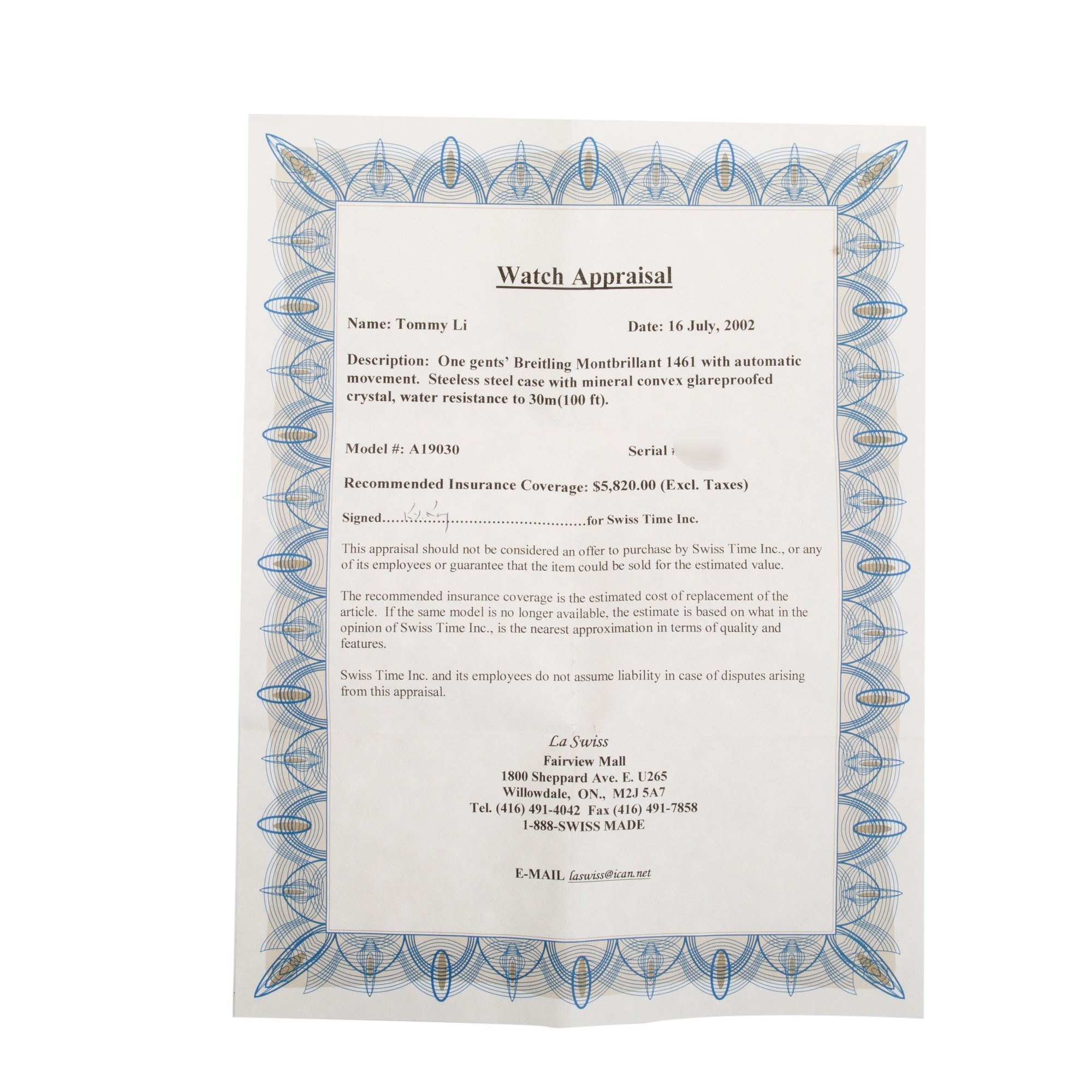 Breitling Stainless Steel Montbrillant 41.5 MM Chronograph Moonphase Automatic Watch w/ Box