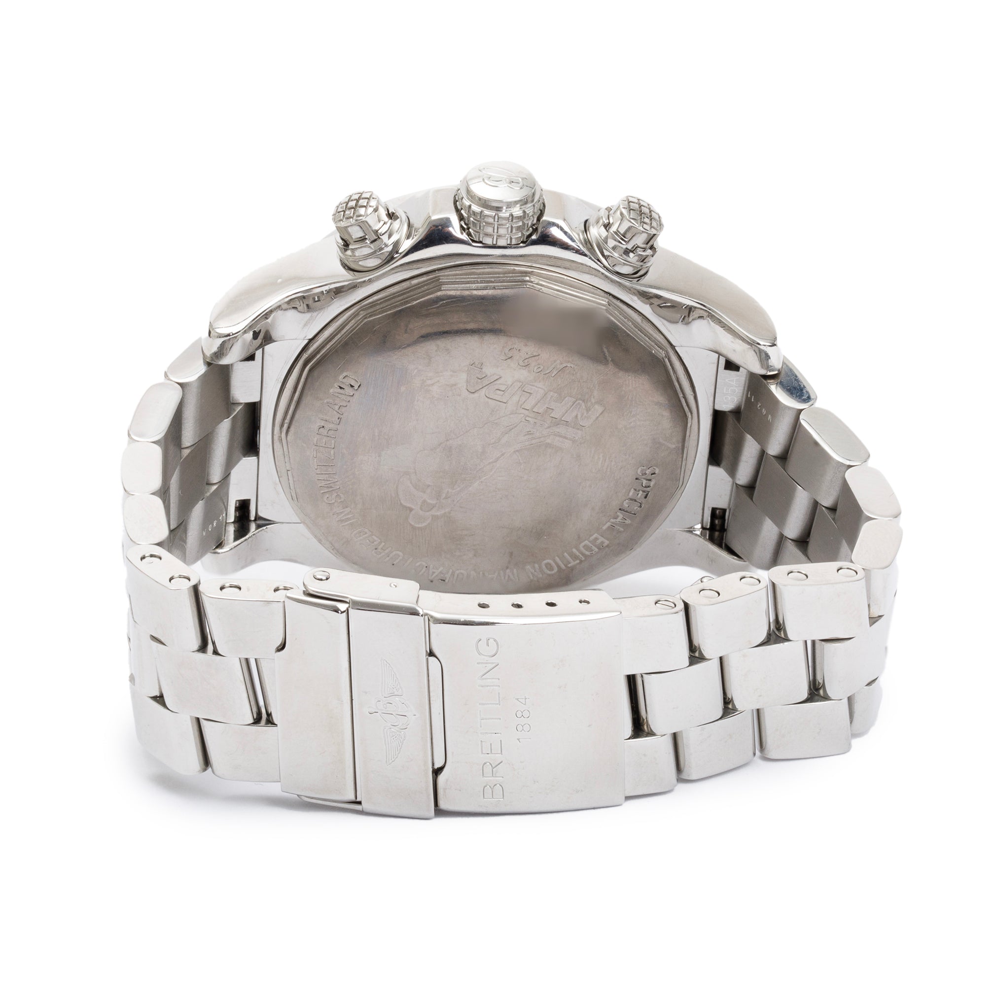 Breitling Stainless Steel NHLPA Super Avenger 48 MM Automatic Chronograph Watch w/ Mother of Pearl Diamond Dial