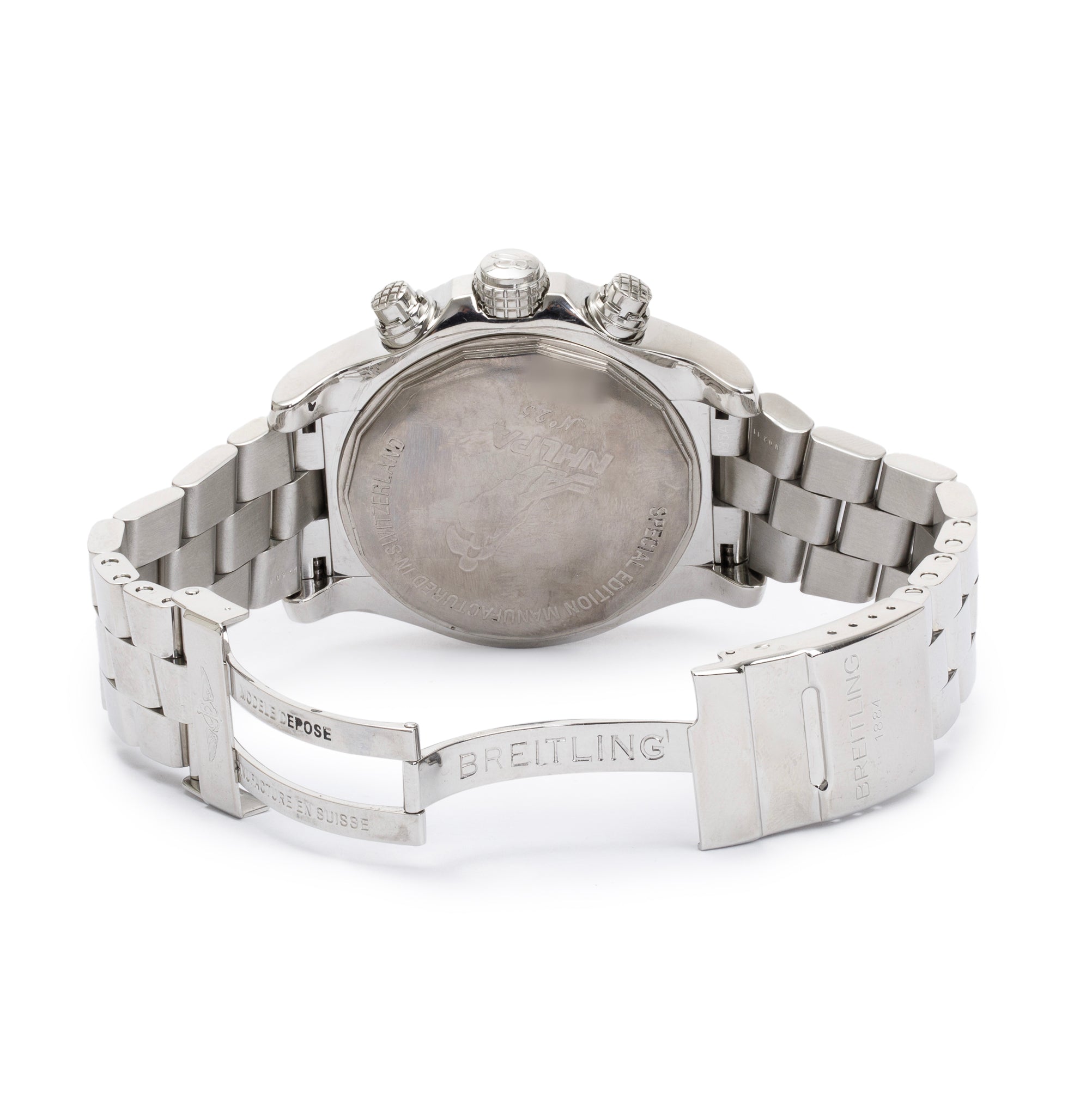 Breitling Stainless Steel NHLPA Super Avenger 48 MM Automatic Chronograph Watch w/ Mother of Pearl Diamond Dial