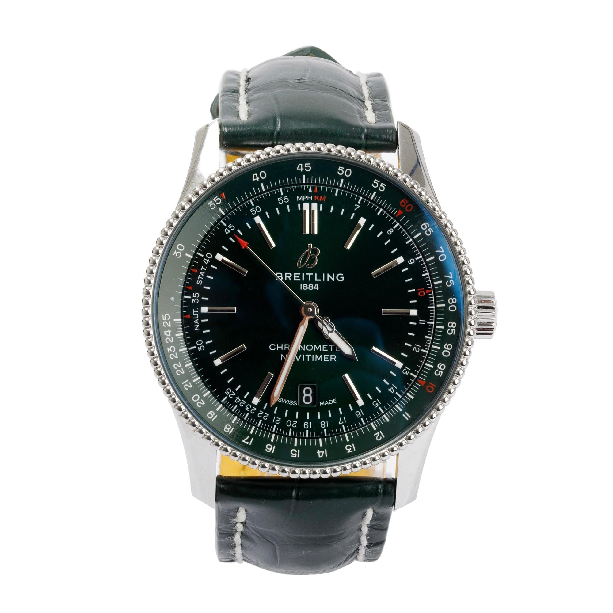 Breitling Stainless Steel Navitimer 41 MM Automatic Watch w/ Box