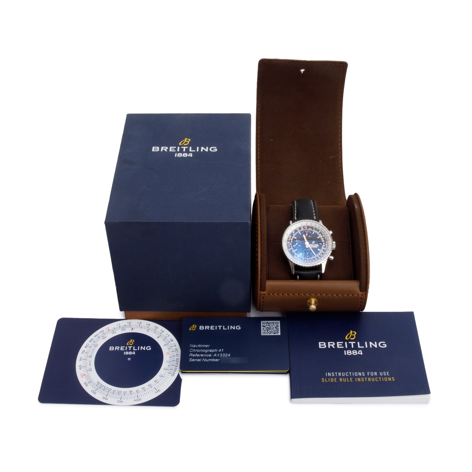 Breitling Stainless Steel Navitimer 41 MM Chronograph Automatic Watch w/ Box & Papers