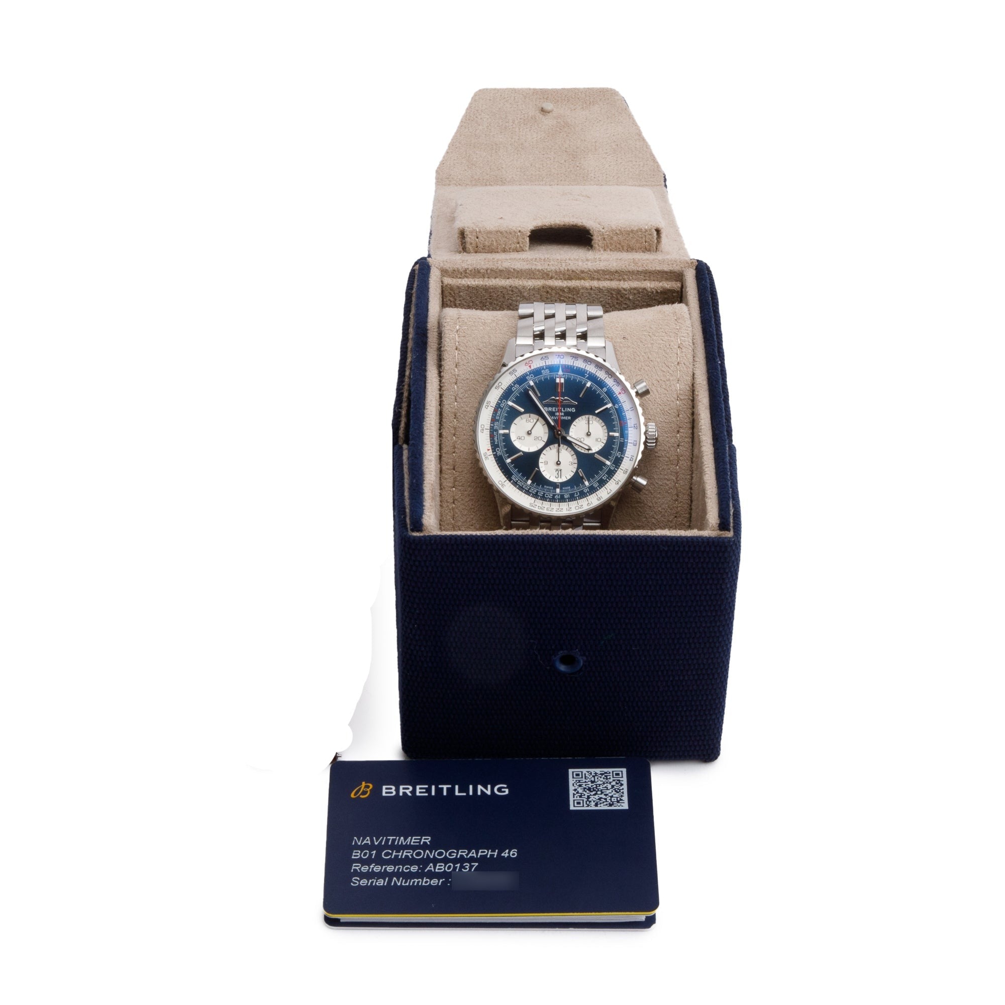 Breitling Stainless Steel Navitimer B01 46 MM Automatic Watch w/ Box, Papers & Receipt