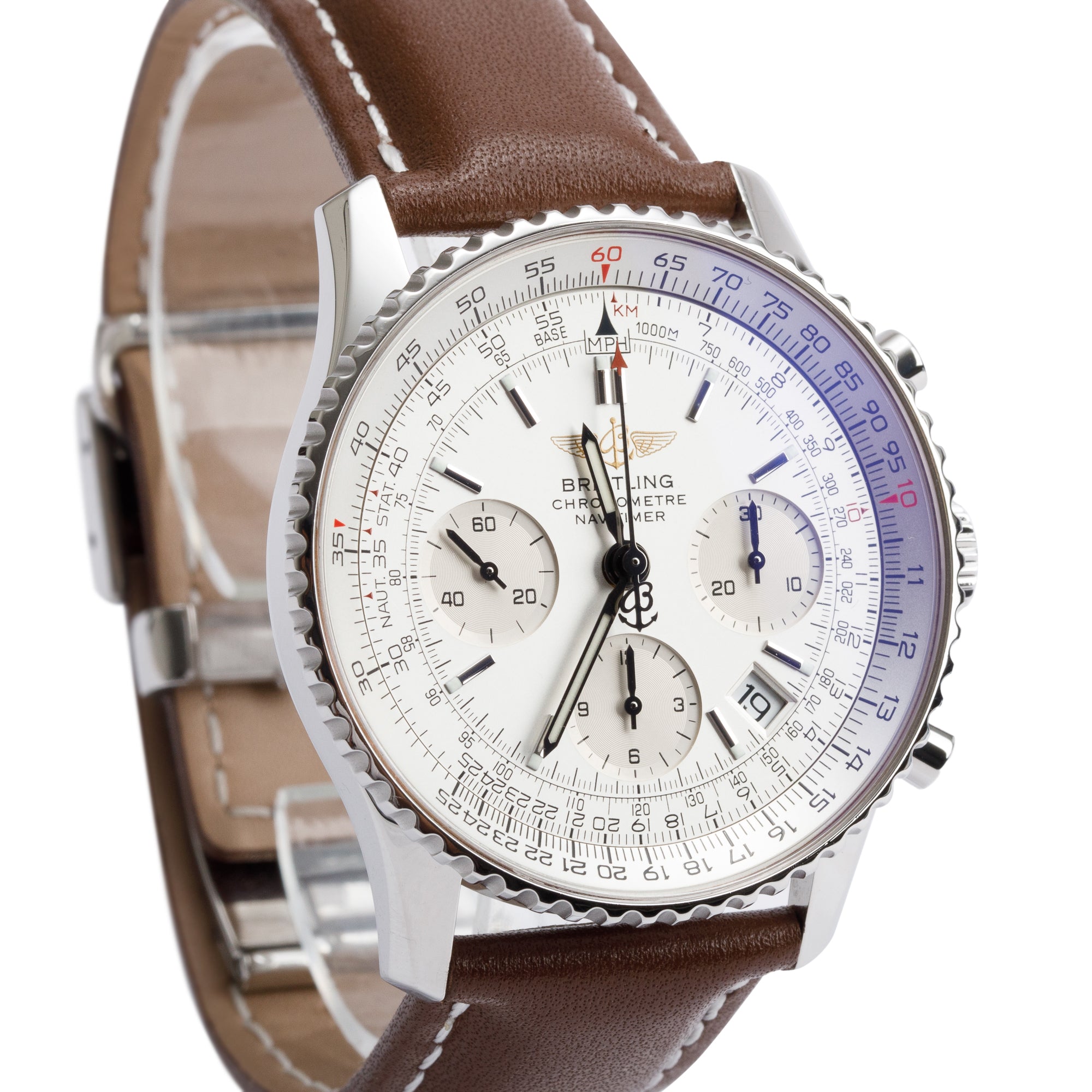 Breitling Stainless Steel Navitimer Chronograph 42 MM Automatic Watch A23322 w/ Box & Papers