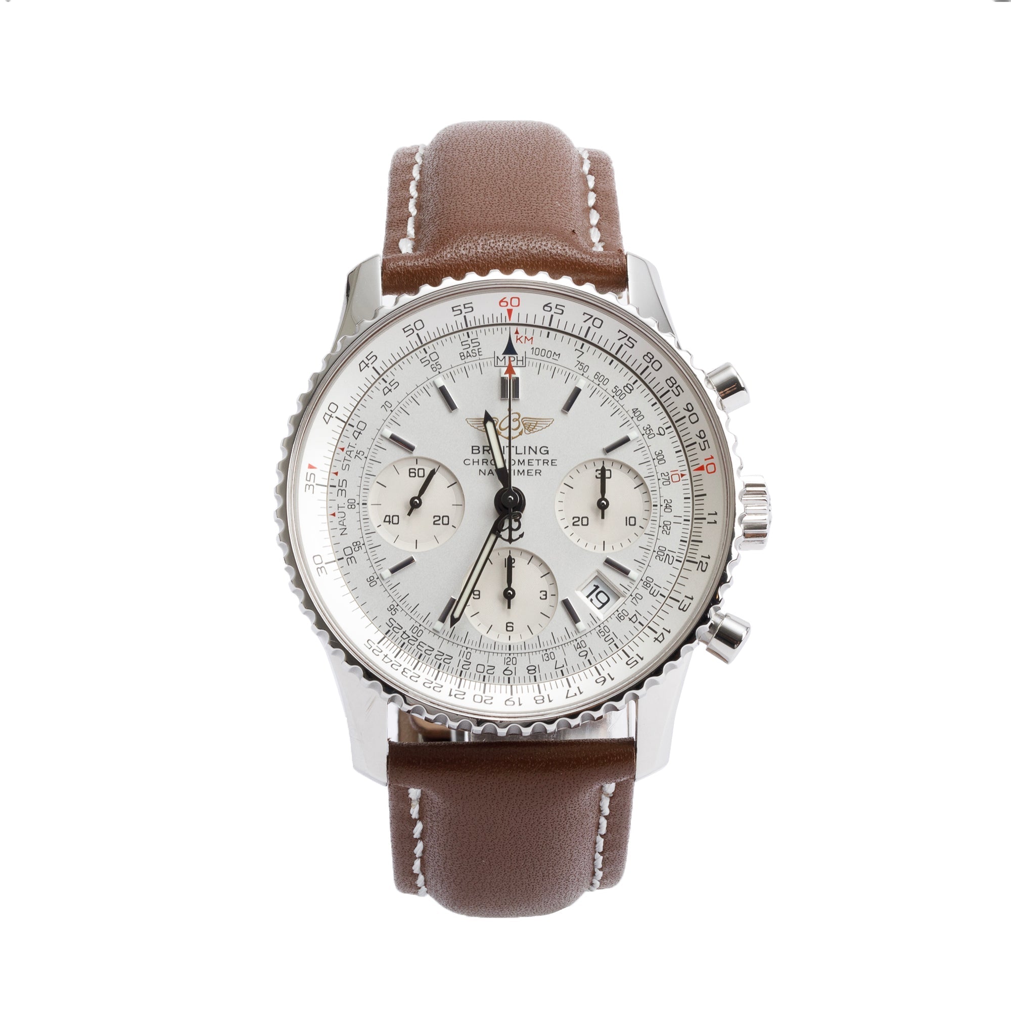 Breitling Stainless Steel Navitimer Chronograph 42 MM Automatic Watch A23322 w/ Box & Papers