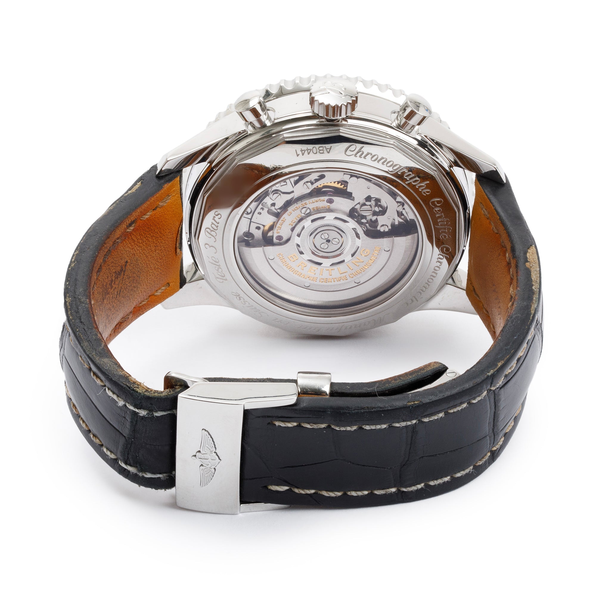 Breitling Stainless Steel Navitimer GMT 48 MM Automatic Chronograph Watch w/ Box & Papers