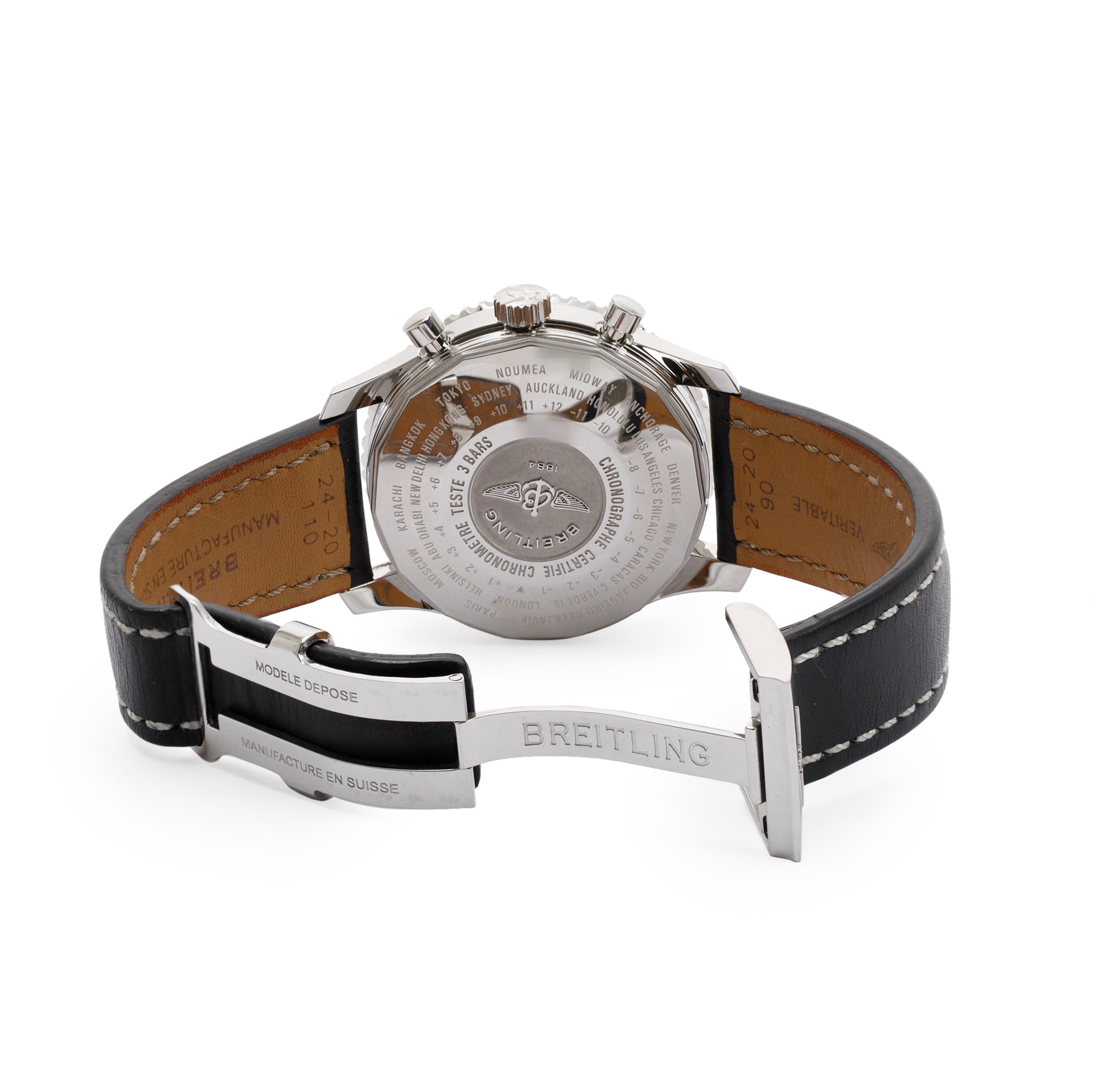 Breitling Stainless Steel Navitimer World GMT 46MM Automatic Watch w/ Box & Papers