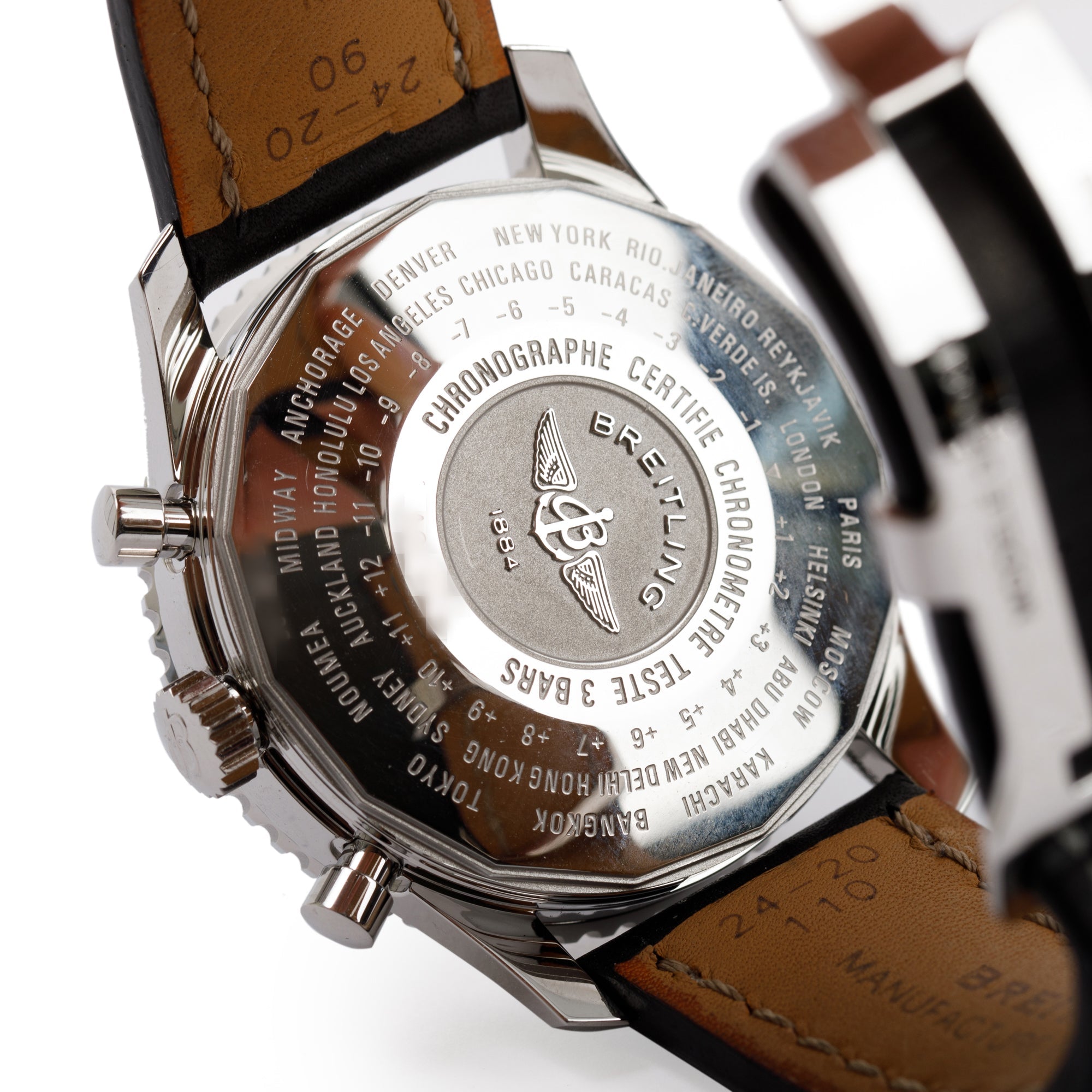 Breitling Stainless Steel Navitimer World GMT 46MM Automatic Watch w/ Box & Papers