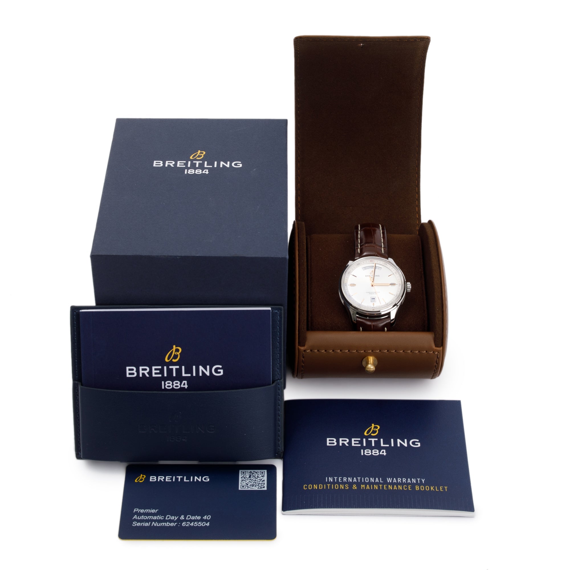 Breitling Stainless Steel Premier Day & Date 40 MM Auotomatic Watch w/ Box & Papers