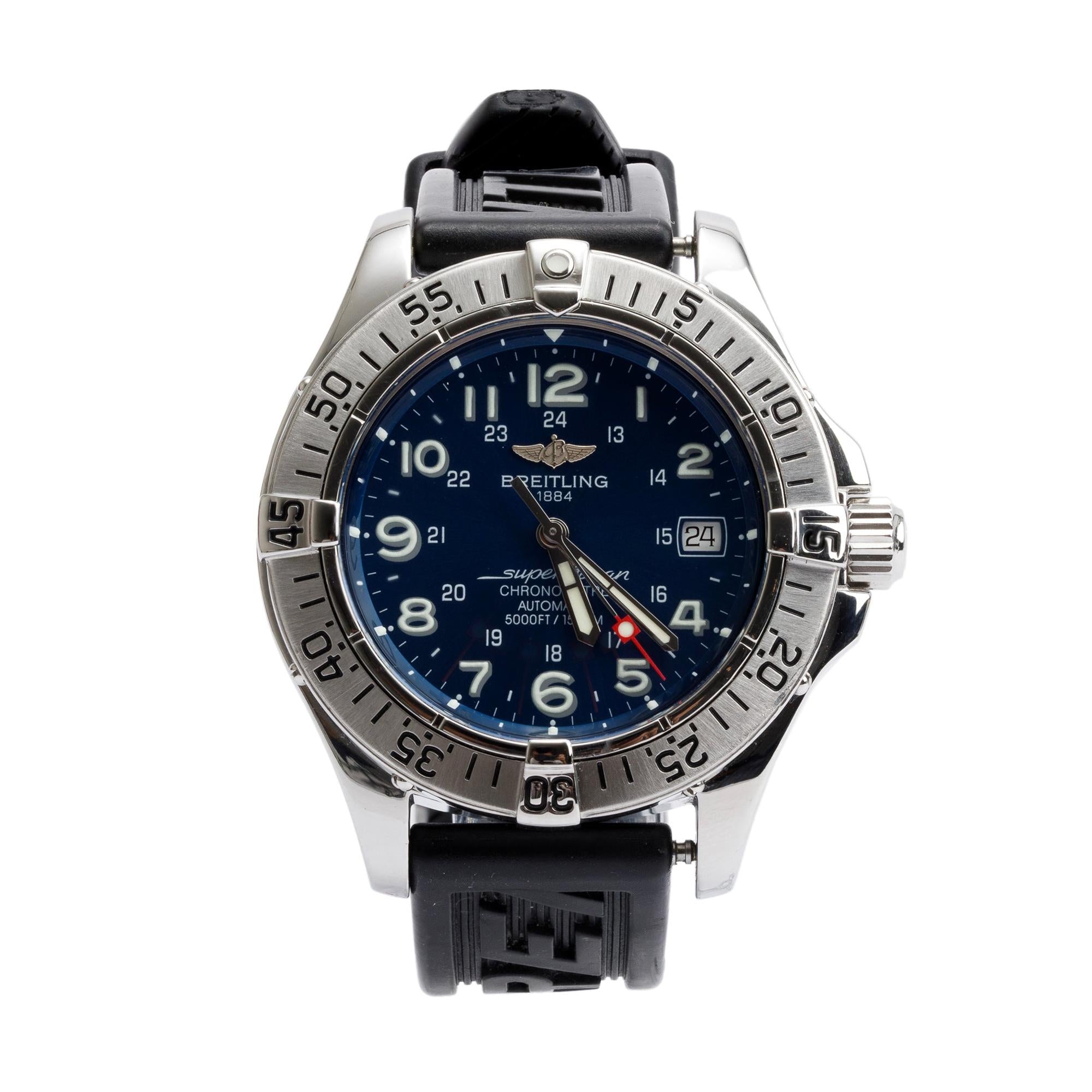 Breitling Stainless Steel Superocean 42 MM Automatic Watch w/ Box & Papers