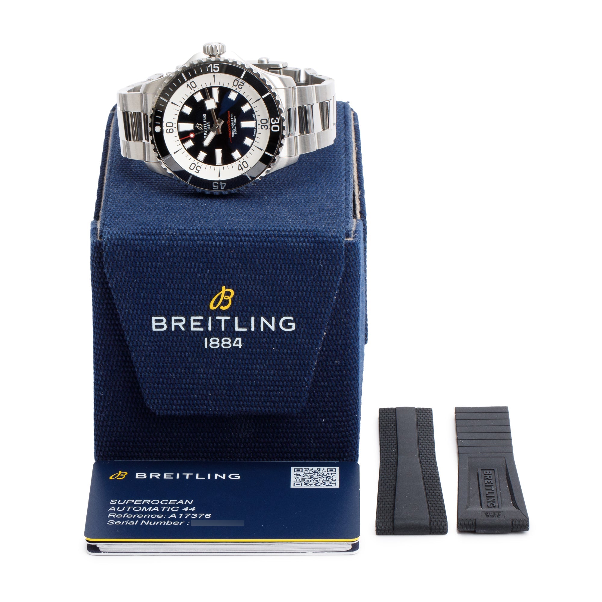 Breitling Stainless Steel Superocean 44 MM Automatic Watch A17376 w/ Box, Papers & Extra Strap