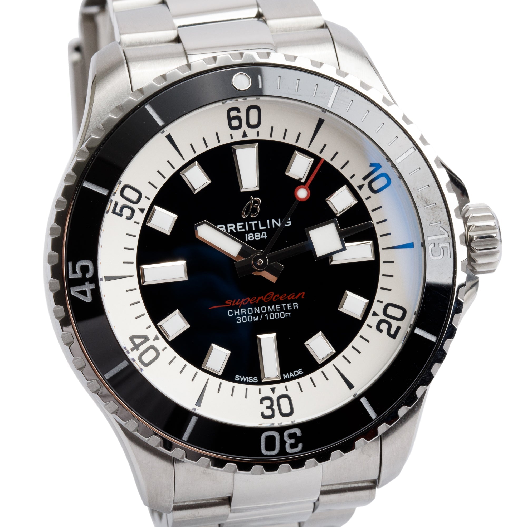 Breitling Stainless Steel Superocean 44 MM Automatic Watch A17376 w/ Box, Papers & Extra Strap