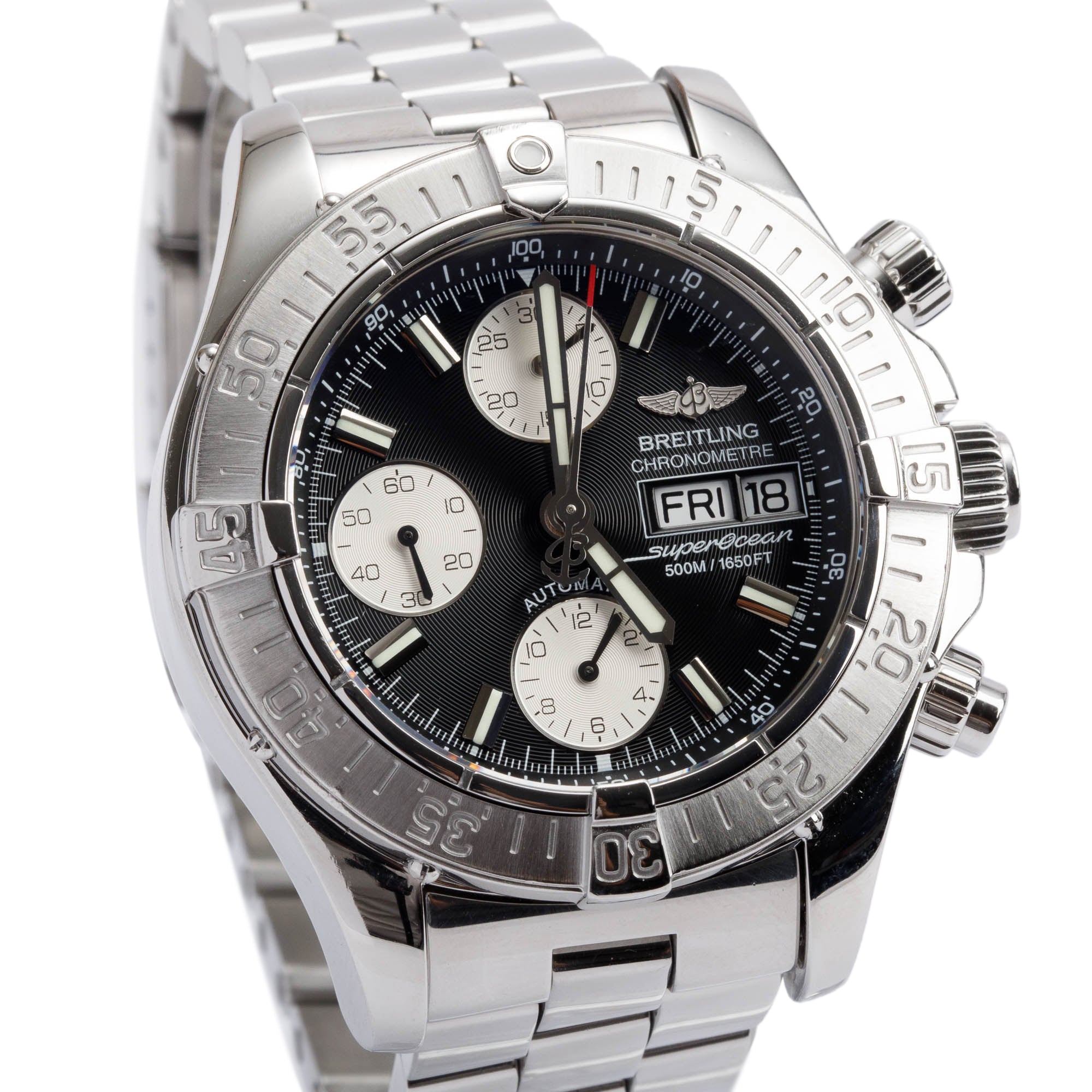 Breitling Stainless Steel Superocean Chronograph II 42 MM Automatic Watch A13340 w/ Box