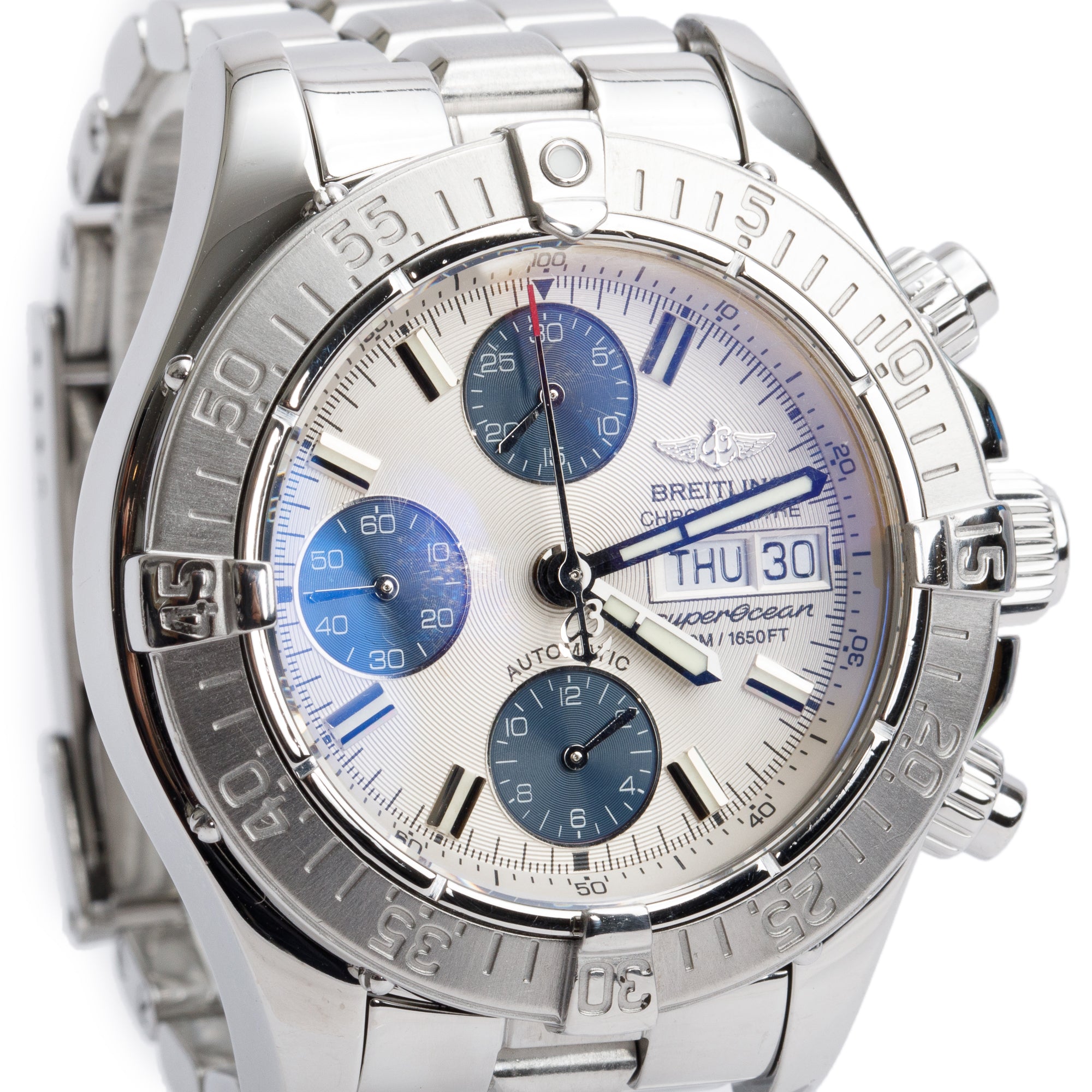 Breitling Stainless Steel Superocean Chronograph II 42 MM Automatic Watch A13340 w/ Box