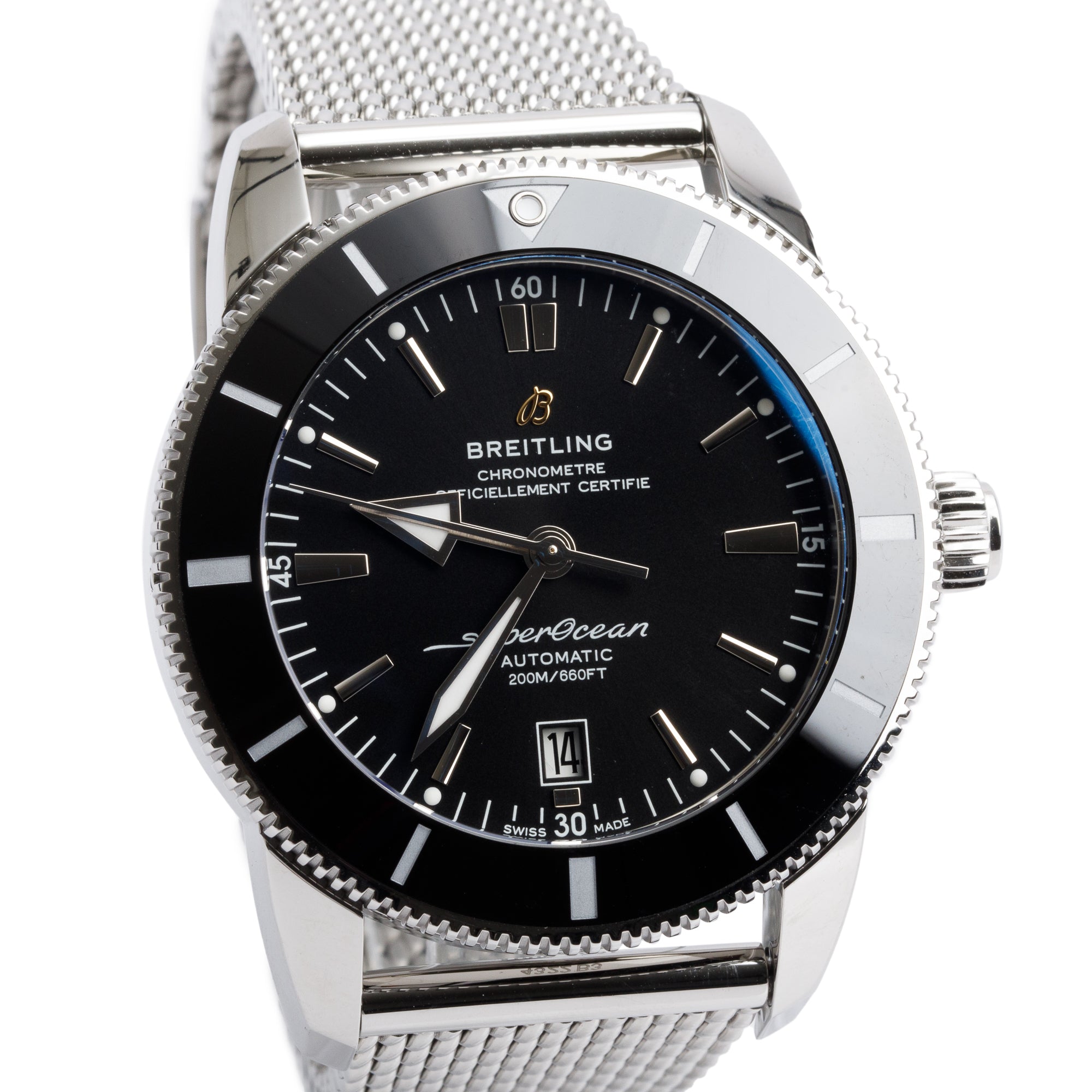 Breitling Stainless Steel Superocean Heritage B20 46 MM Automatic Watch AB2020 w/ Box & Papers