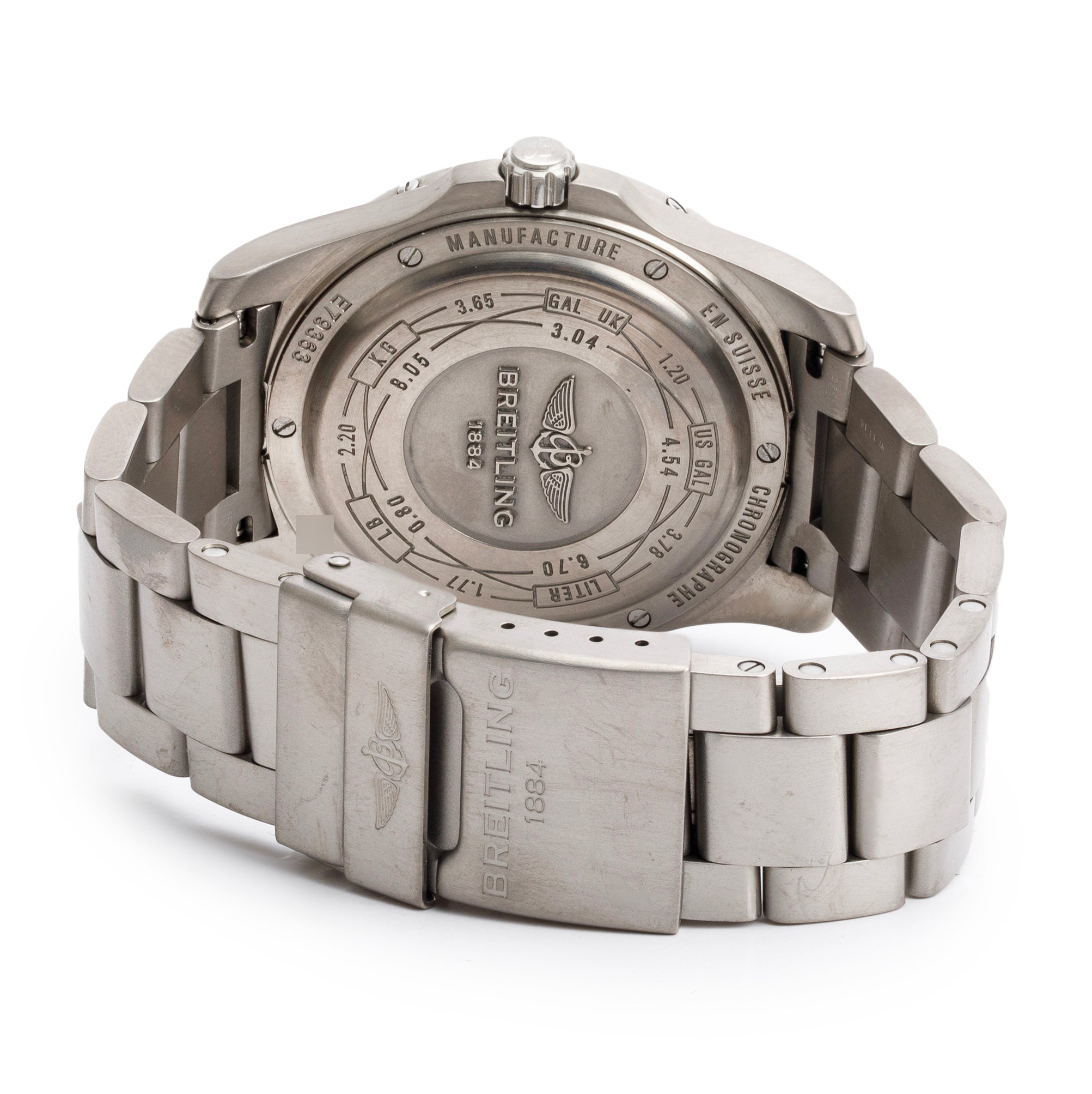 Breitling Titanium Aerospace EVO 43 MM Quartz Watch Blue Dial E79363 w/ Box & Papers