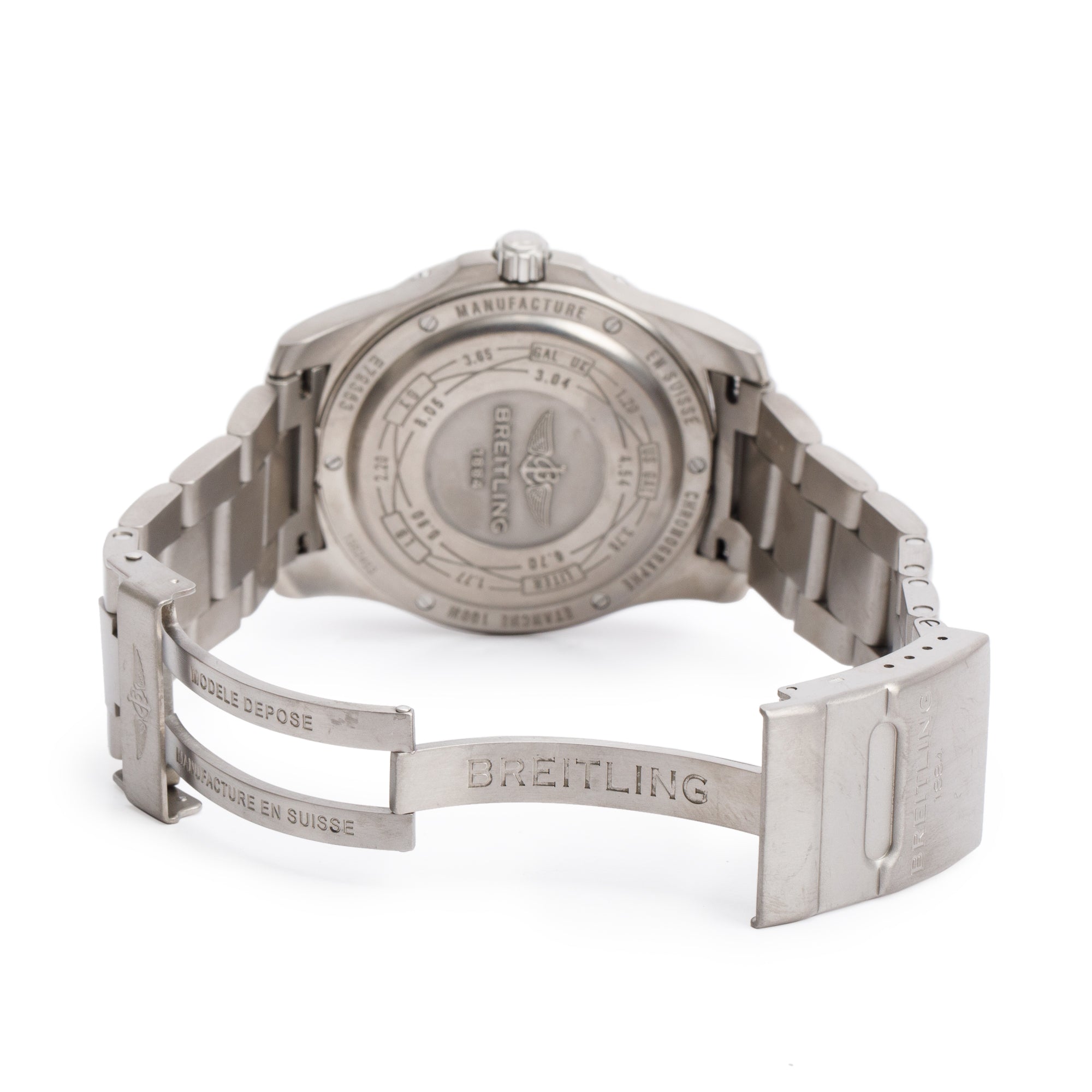 Breitling Titanium Aerospace EVO 43 MM Quartz Watch Blue Dial E79363 w/ Box & Papers