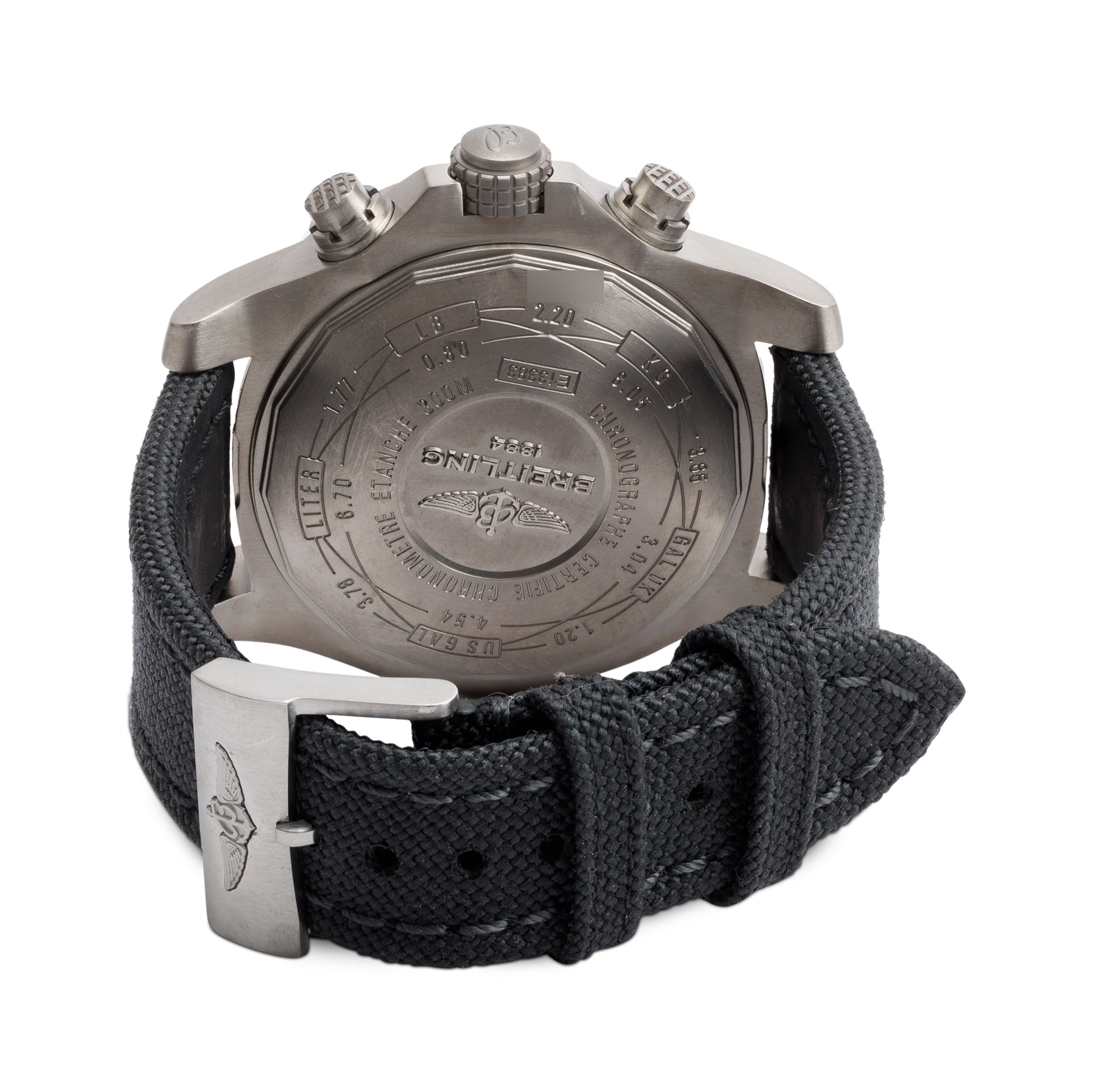 Breitling Titanium Avenger Bandit 45 MM Chronograph Automatic Watch E13383 w/ Case