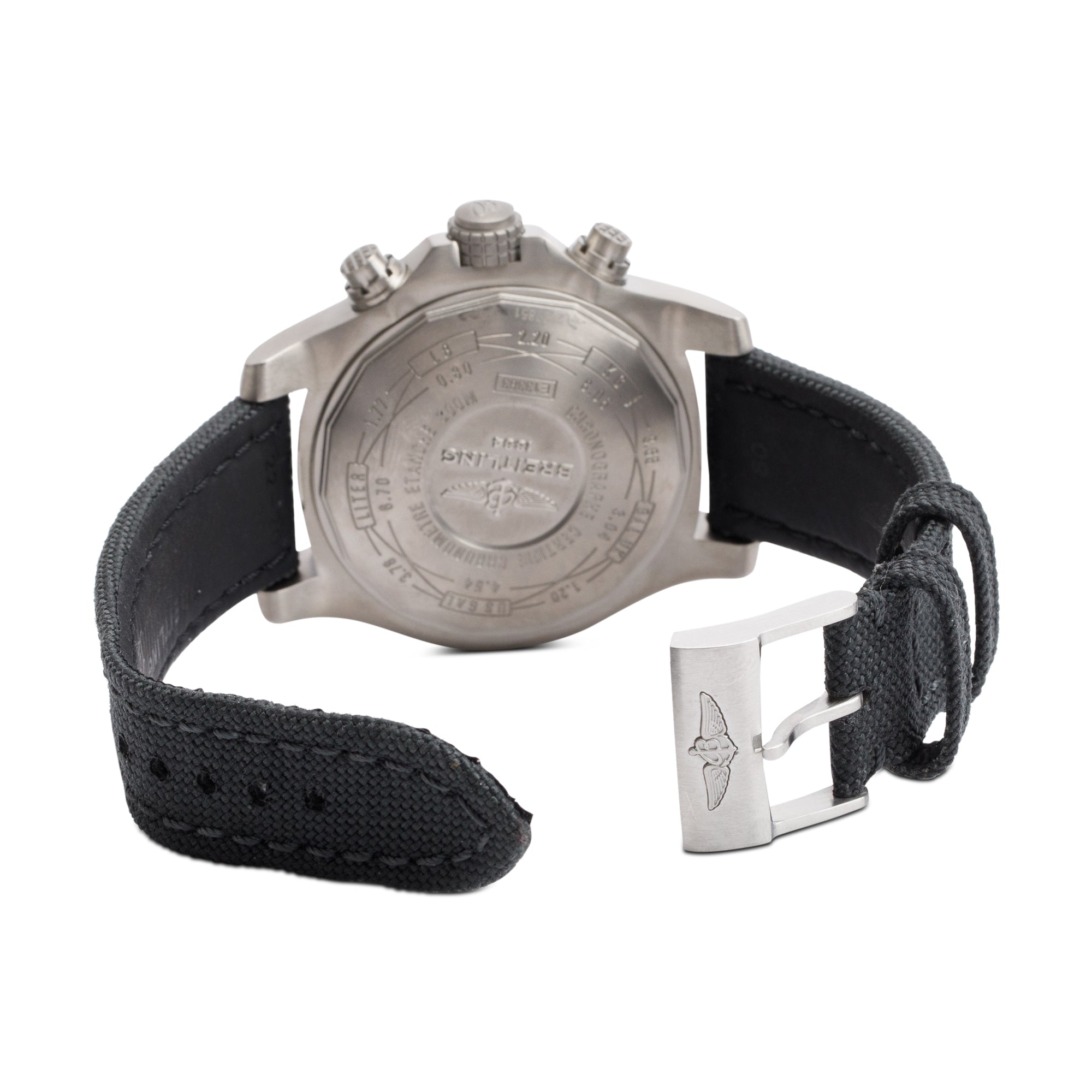 Breitling Titanium Avenger Bandit 45 MM Chronograph Automatic Watch E13383 w/ Case