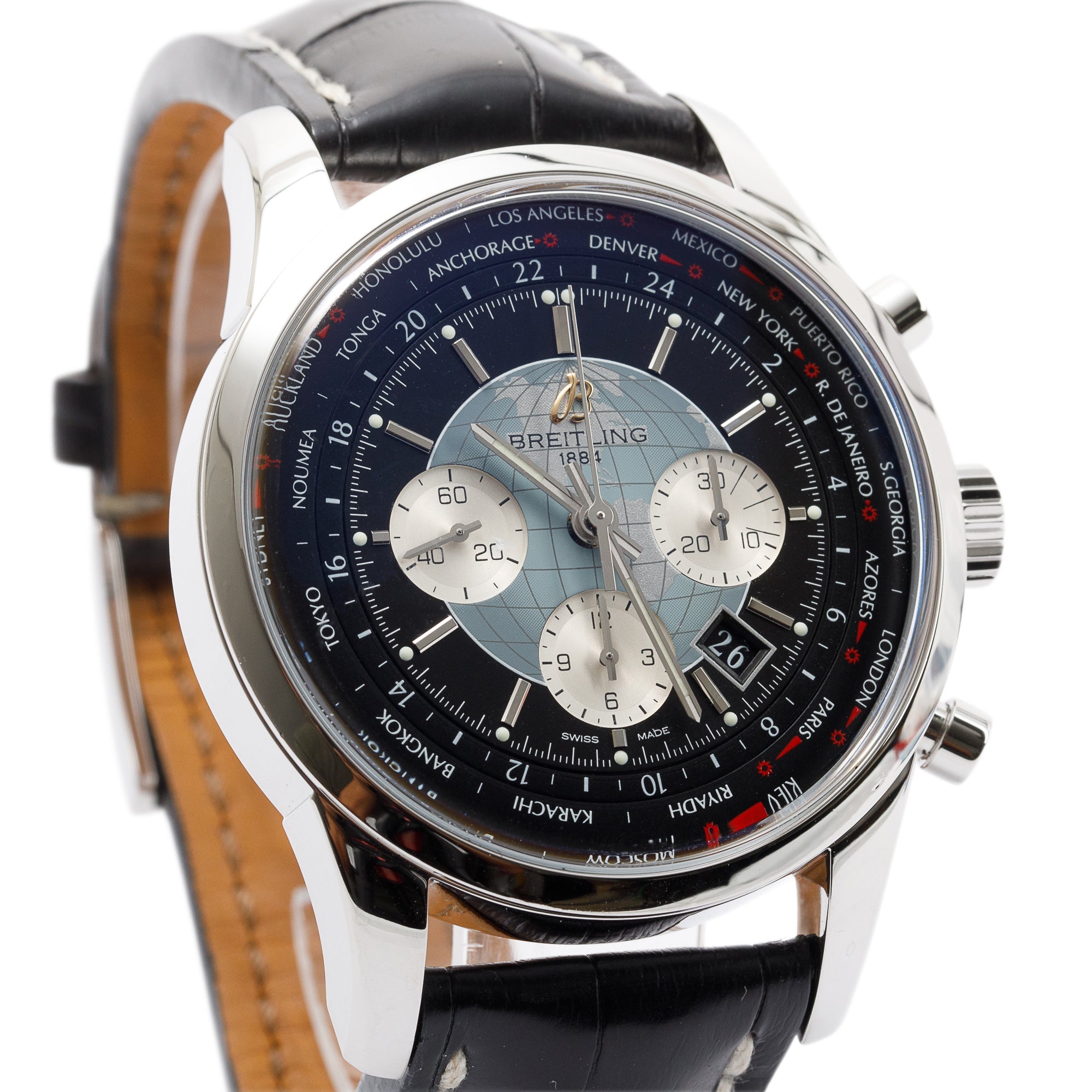 Breitling Transocean Chronograph Unitme 46 mm Automatic Watch w/ Case & Papers