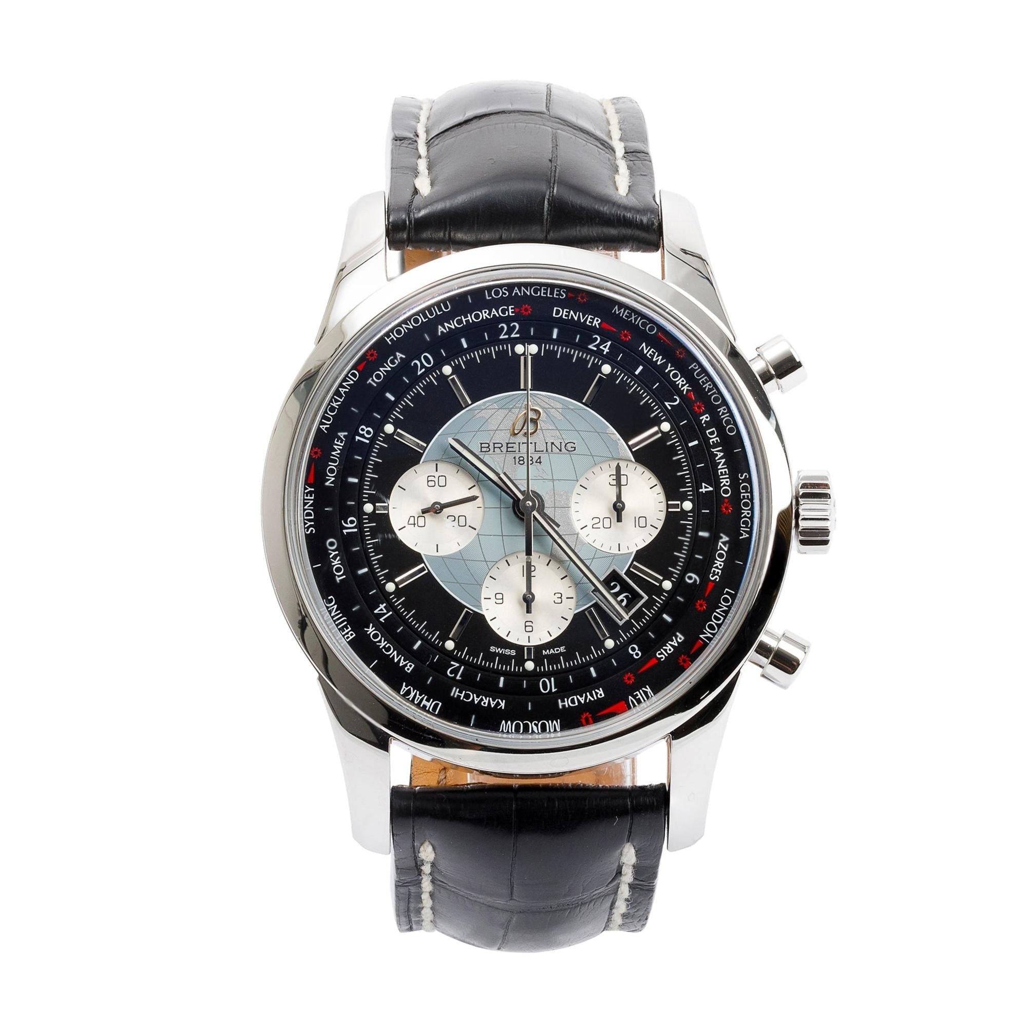 Breitling Transocean Chronograph Unitme 46 mm Automatic Watch w/ Case & Papers