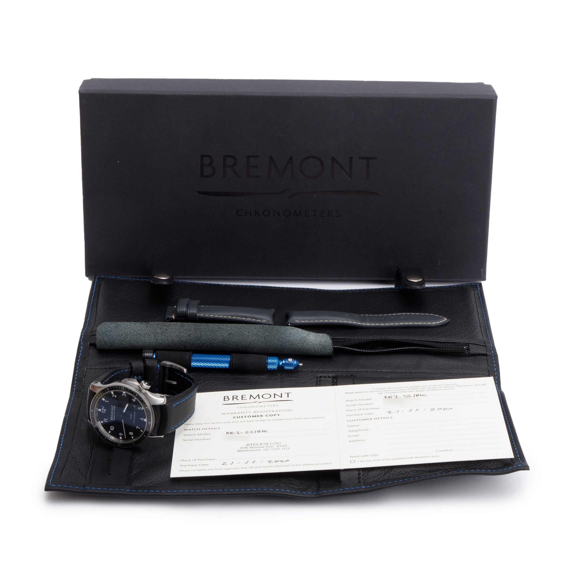 Bremont Stainless Steel Boeing Model I 43 MM Automatic Watch w/ Box & Papers