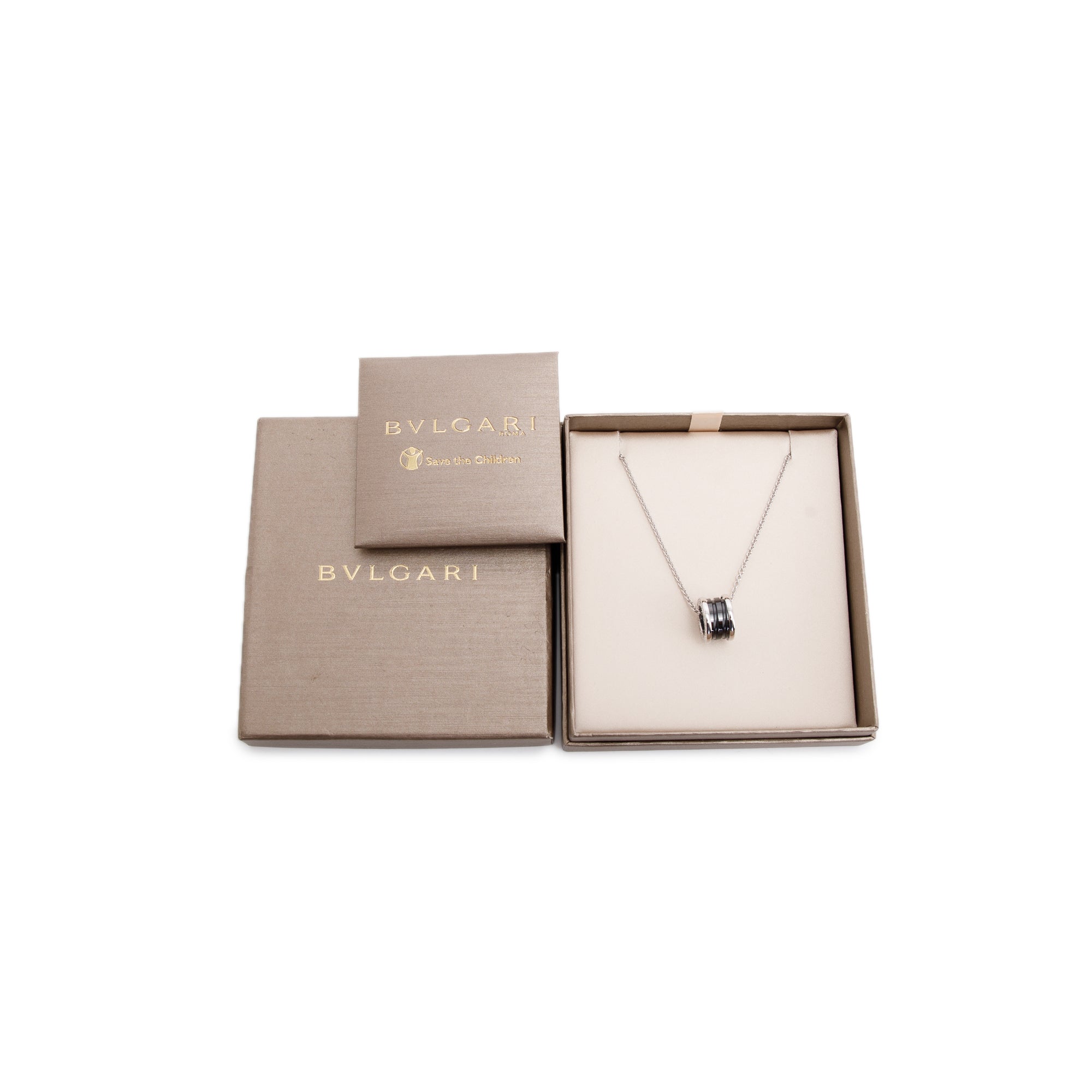 Bulgari Sterling Silver Save The Children Necklace w/ Box