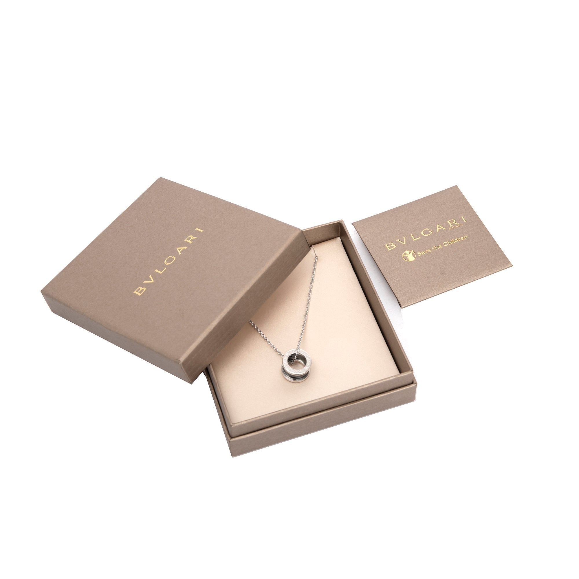 Bulgari Sterling Silver Save The Children Necklace w/ Box