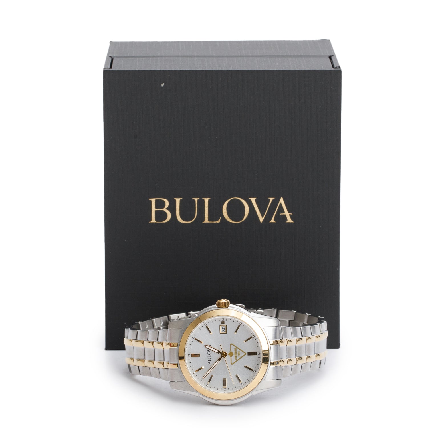 Bulova Two-Tone Stainless Steel Classic 40 MM Quartz Watch 98H18 White Dial w/ Box