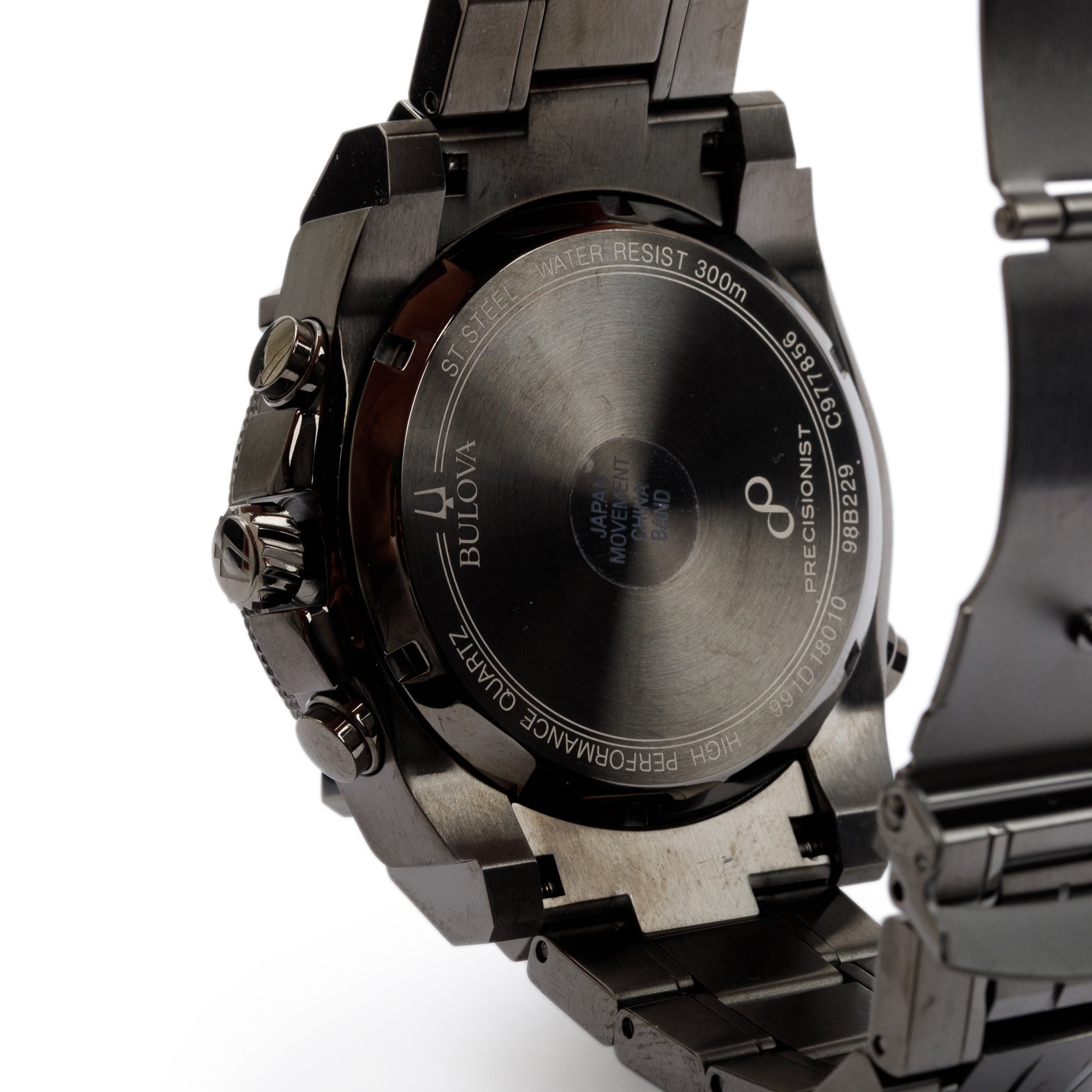 Bulova 2022 Grey PVD Stainless Steel Icon Precisionist Chronograph 46.5 MM Quartz Watch w/ Box