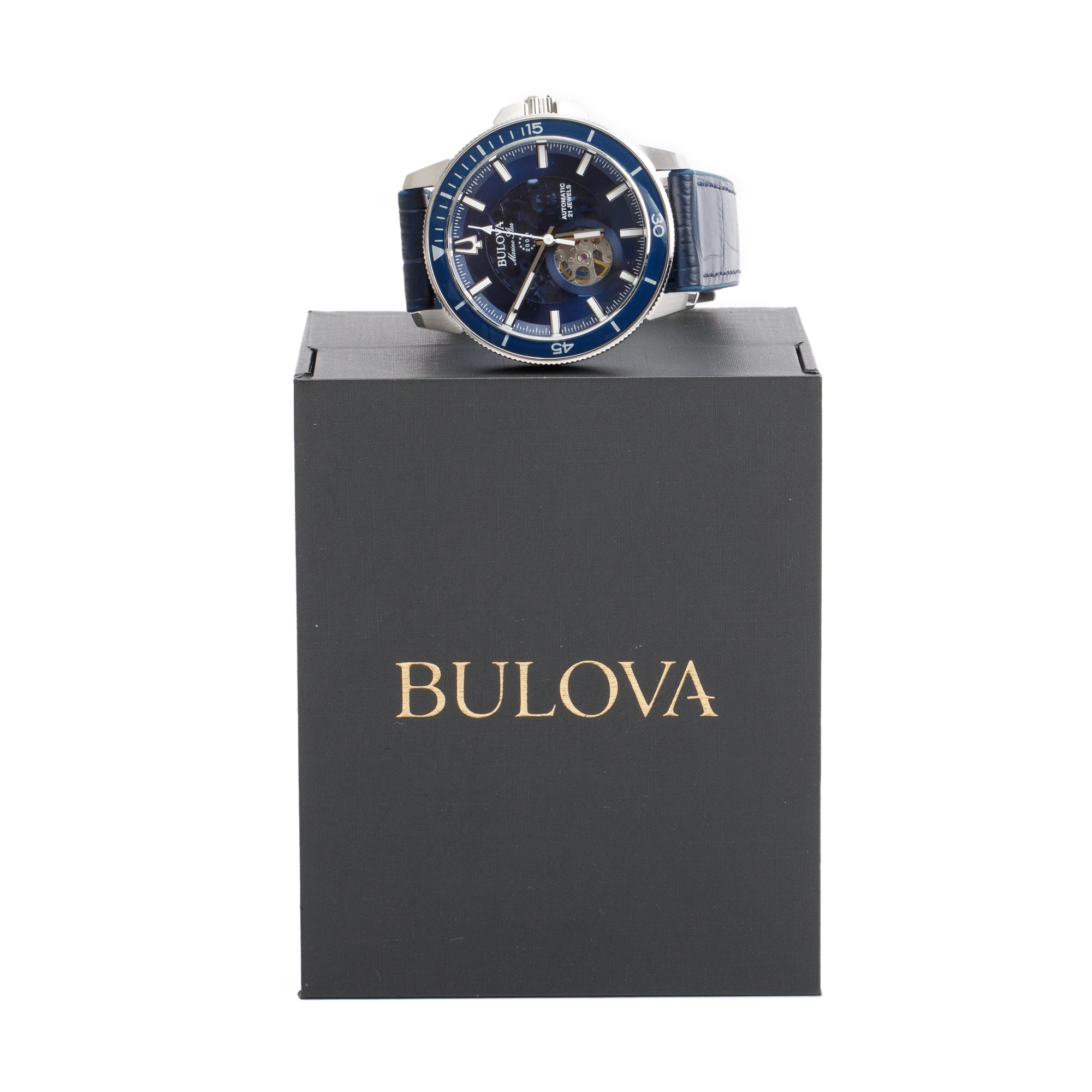 Bulova 2022 Stainless Steel Marine Star 45 MM Automatic Watch 96A291 w/ Box & Papers