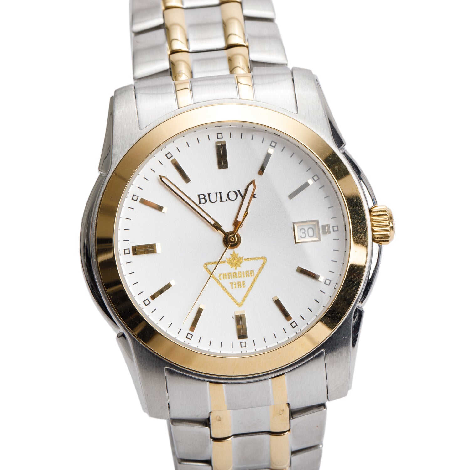 Bulova Two-Tone Stainless Steel Classic 40 MM Quartz Watch 98H18 White Dial w/ Box