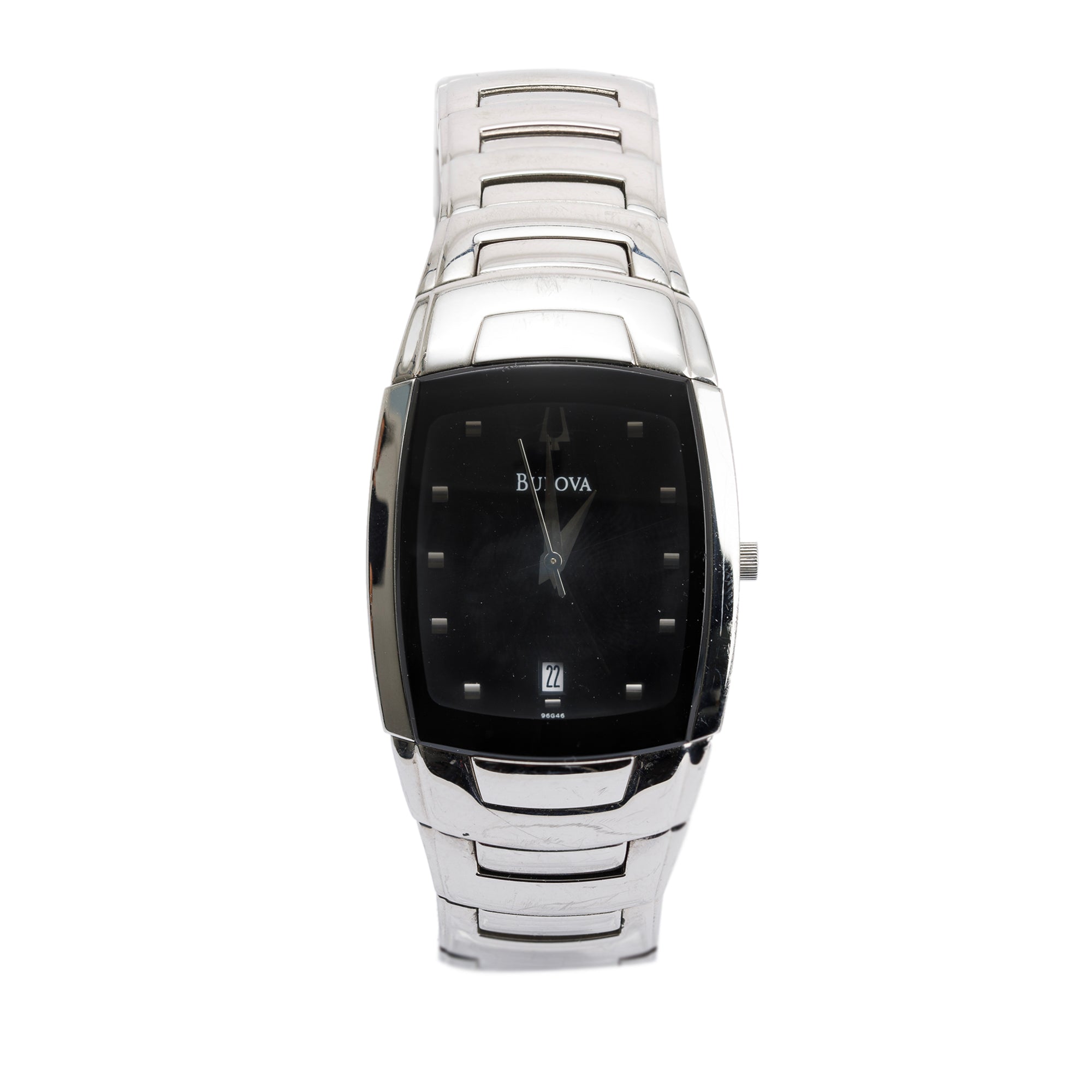 Bulova 96G46 Tonneau Black Dial Watch