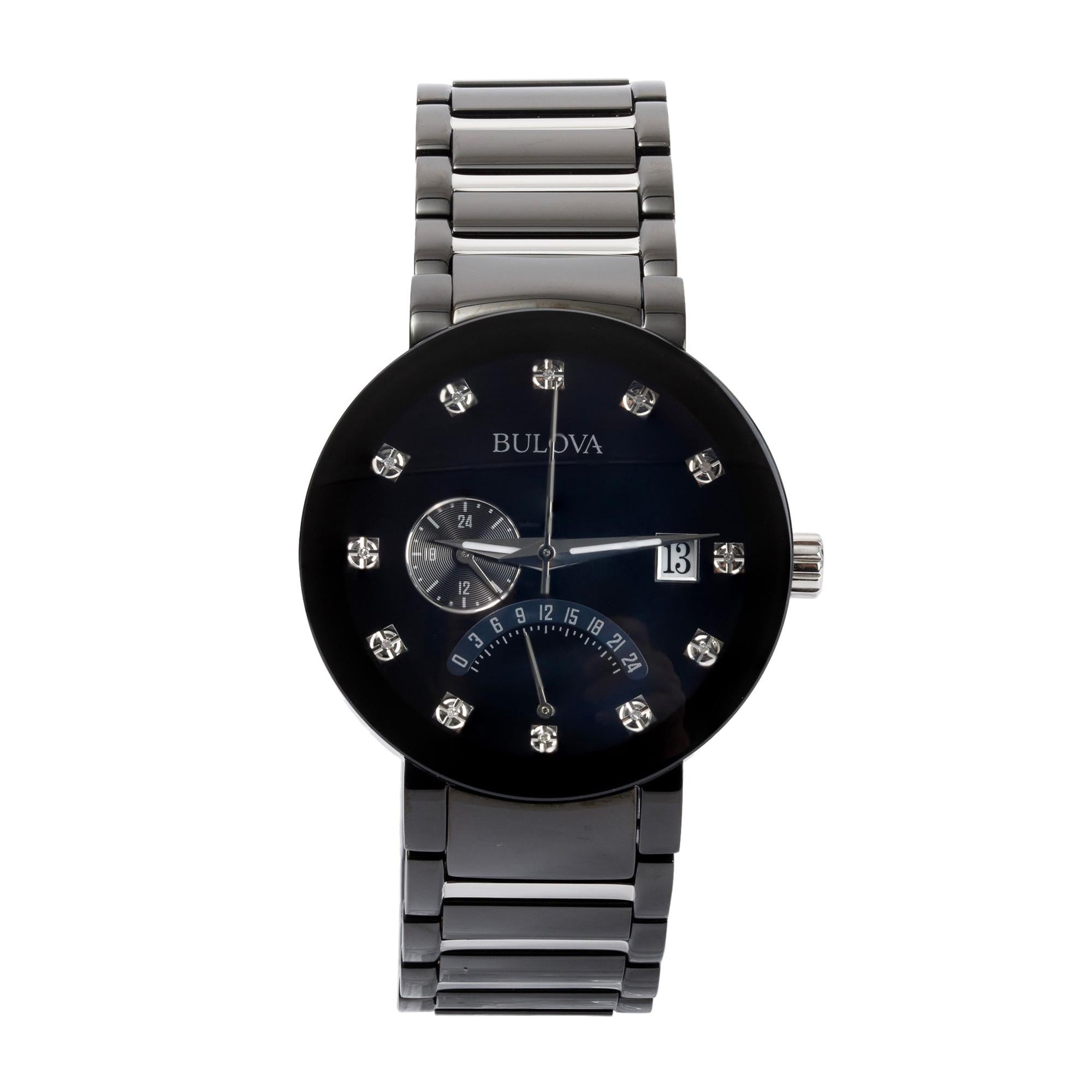 Bulova Black Ion-Plated Stainless Steel Diamond Dial 40 MM Quartz Watch