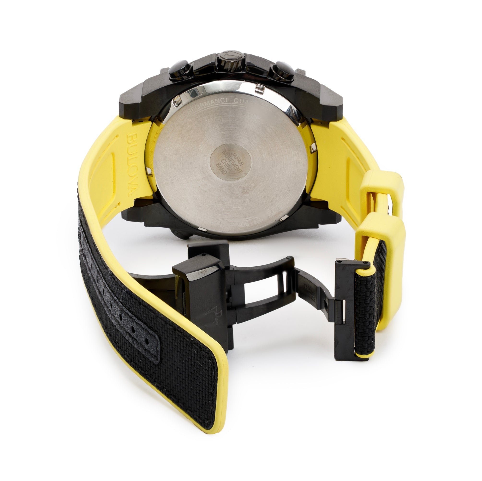 Bulova Black Stainless Steel Precisionist Chronograph 46.5 MM Quartz Watch