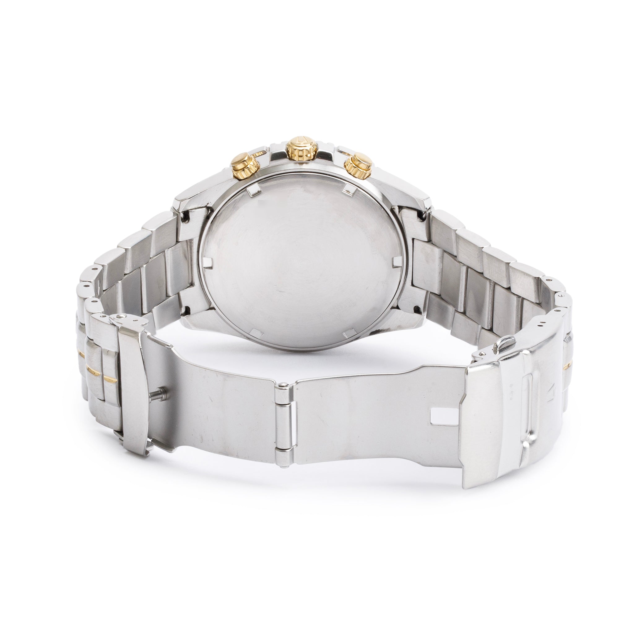 Bulova Gold Plated and Stainless Steel Marine Star 40 MM Chronograph Watch 98H37 w/ Box