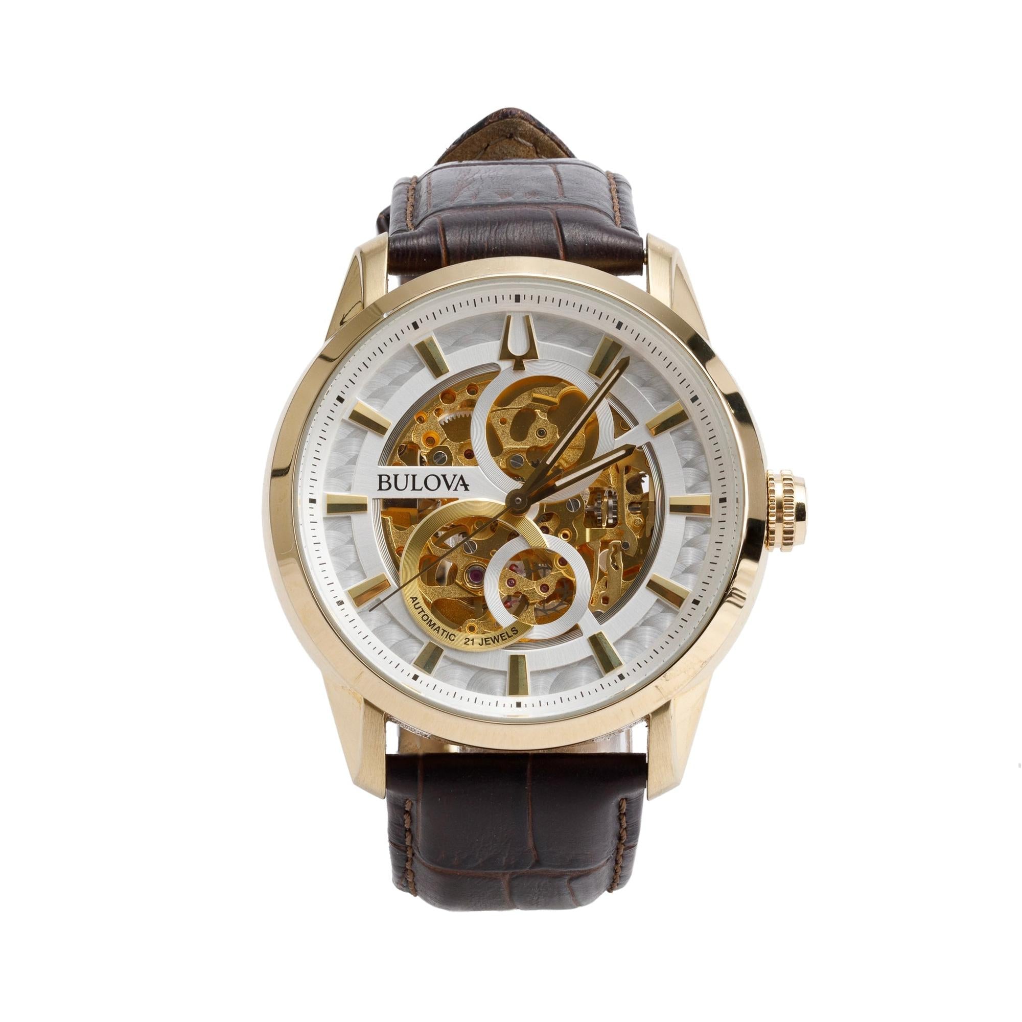 Bulova Gold Tone Stainless Steel Sutton Classic 43 MM Automatic Watch