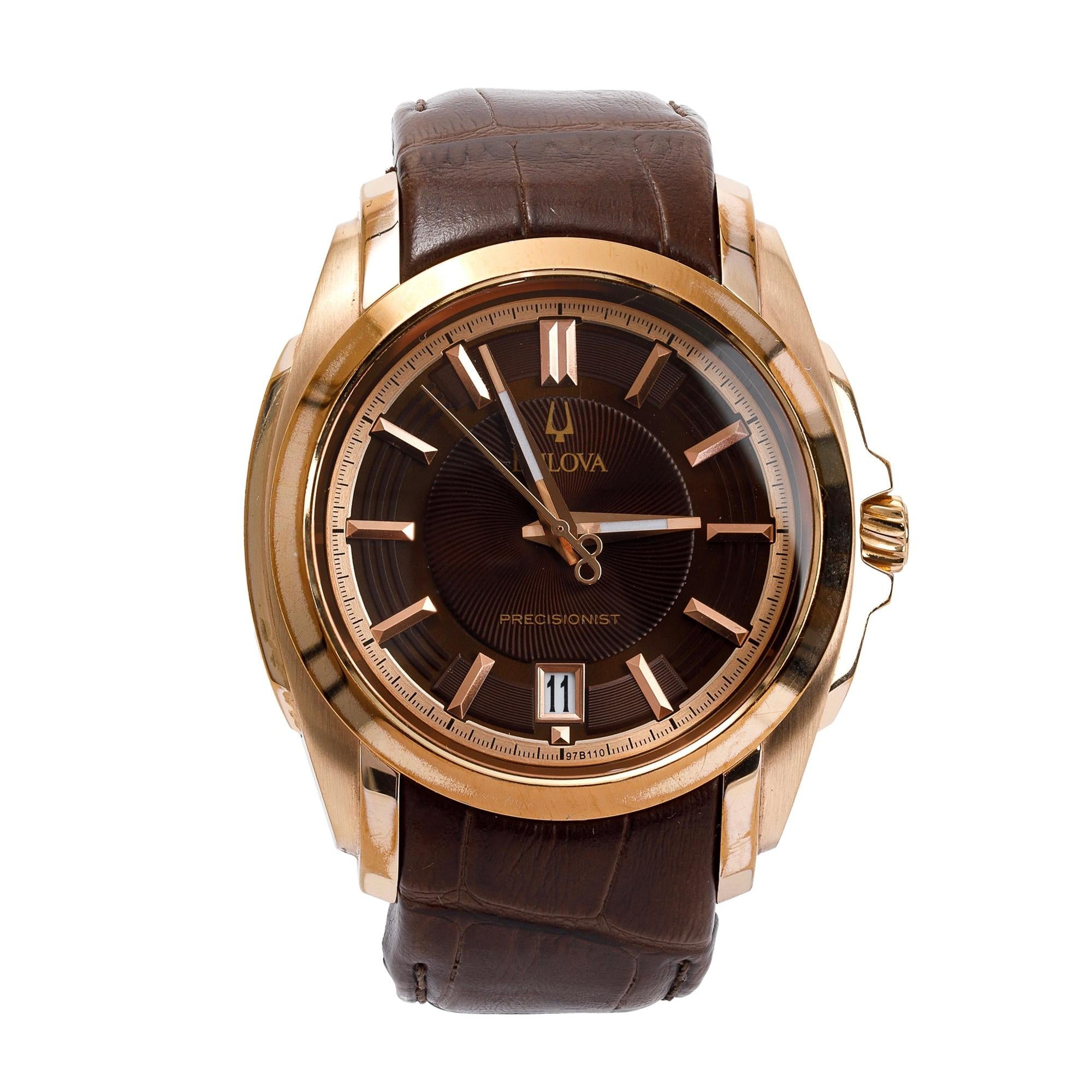 Bulova Longwood Rose Gold Tone Stainless Steel Precisionist 42 MM Watch