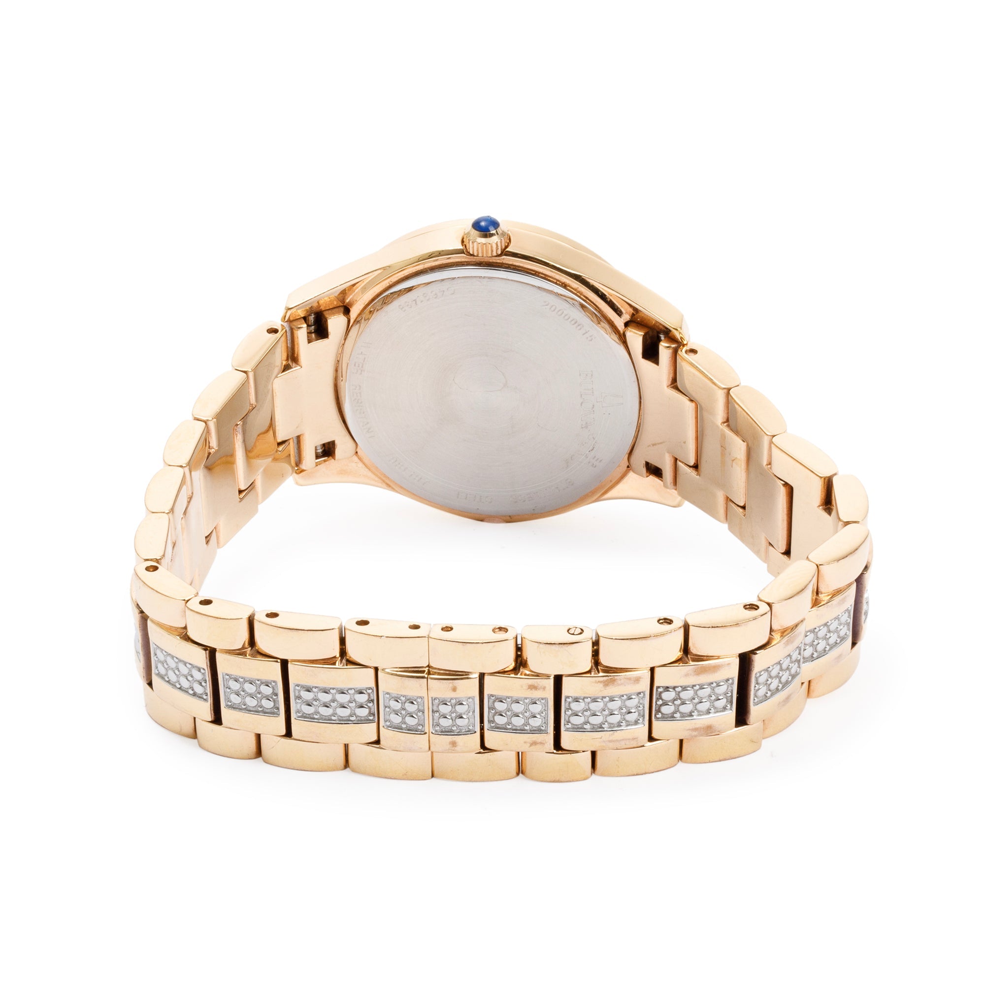 Bulova Rose Gold Plated Stainless Steel Crystal Accent 30.5 MM Quartz Watch